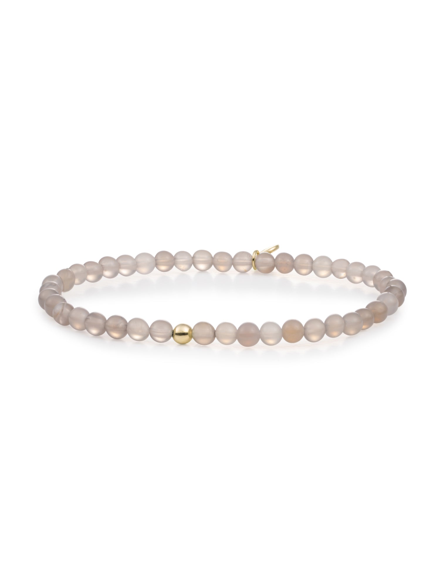 Saturn Armband Small Grey Agate - Gold Plated