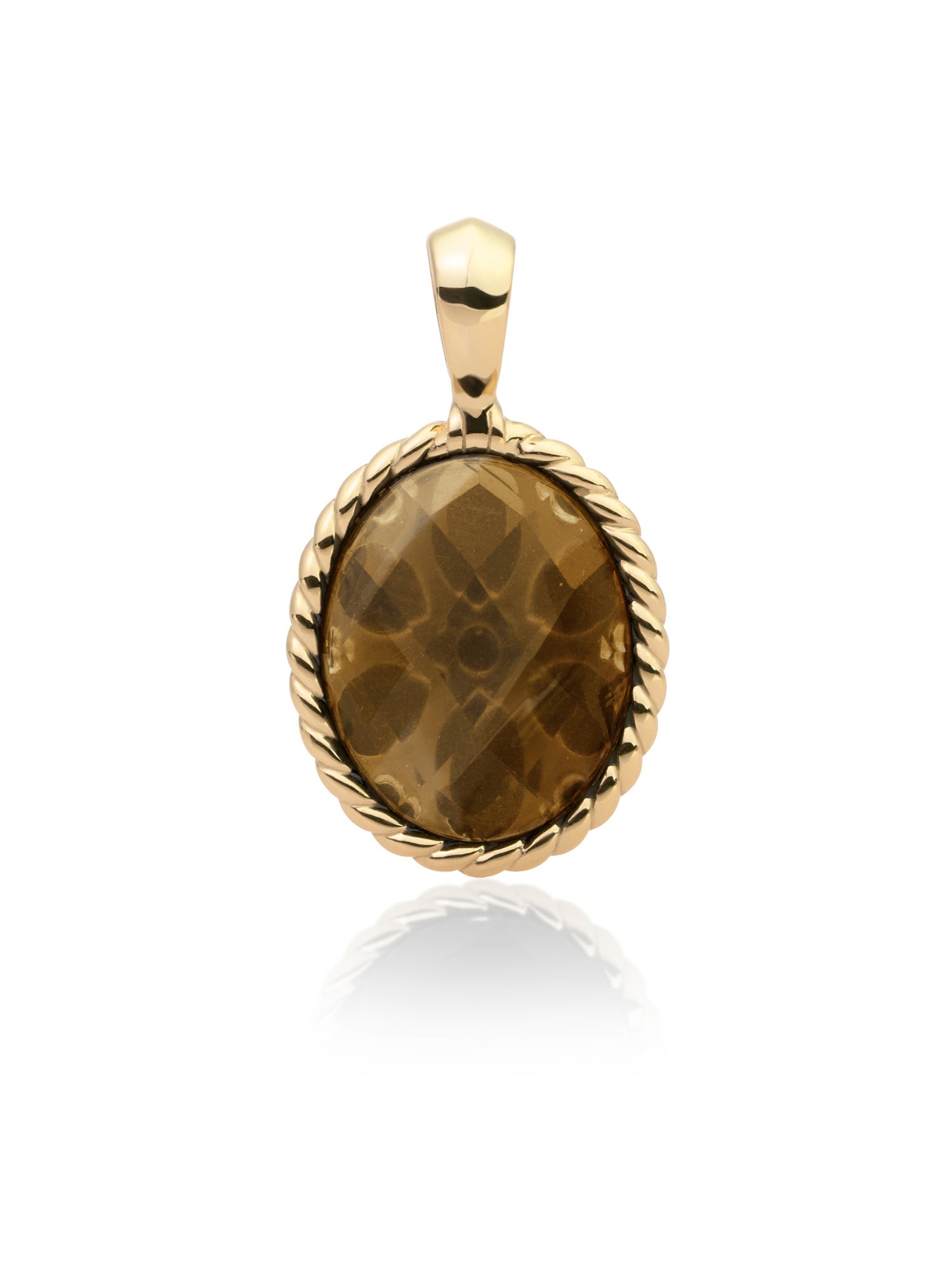 Twist Pendant Smoky Quartz - Gold Plated