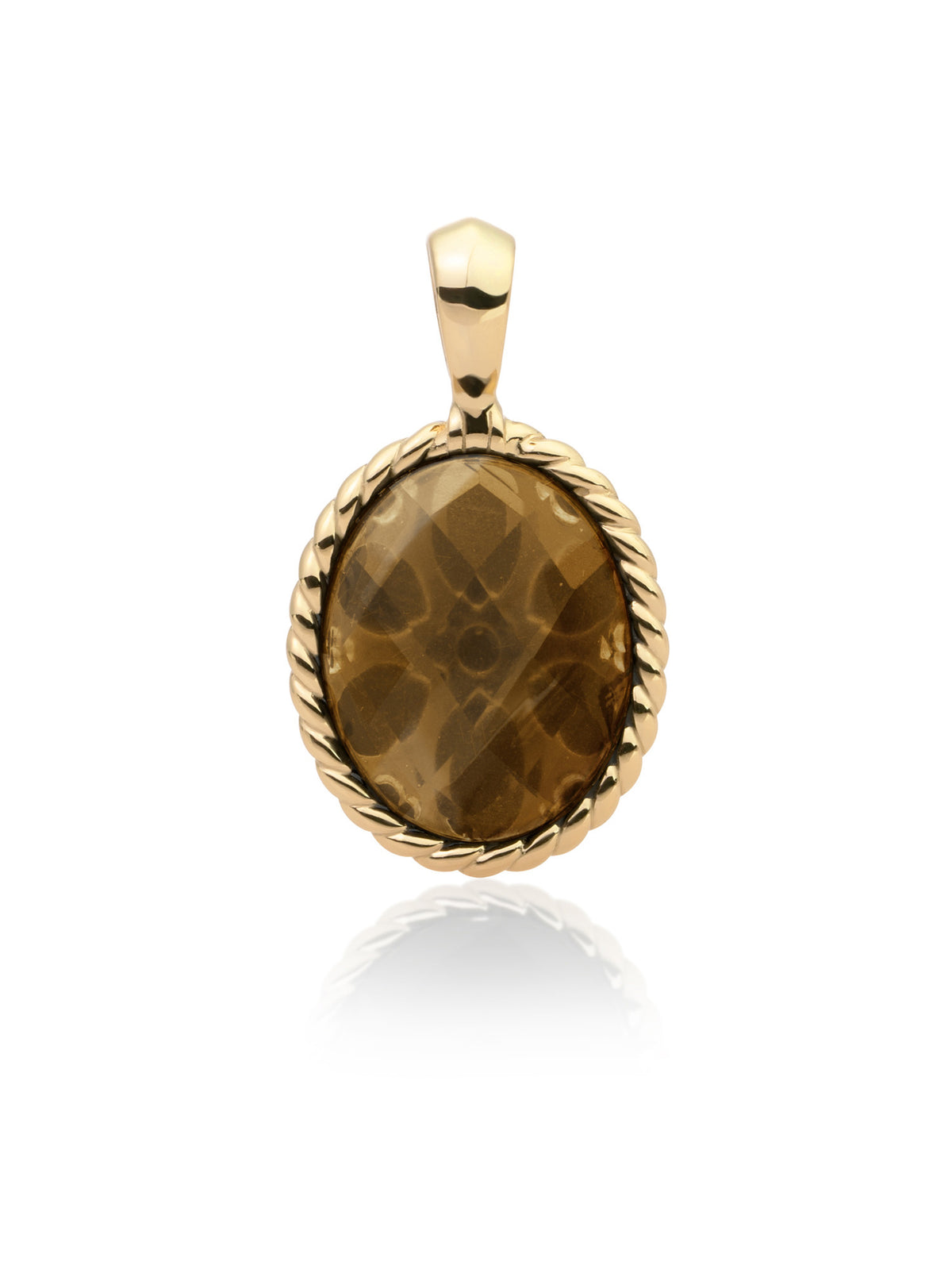 Twist Pendant Smoky Quartz - Gold Plated