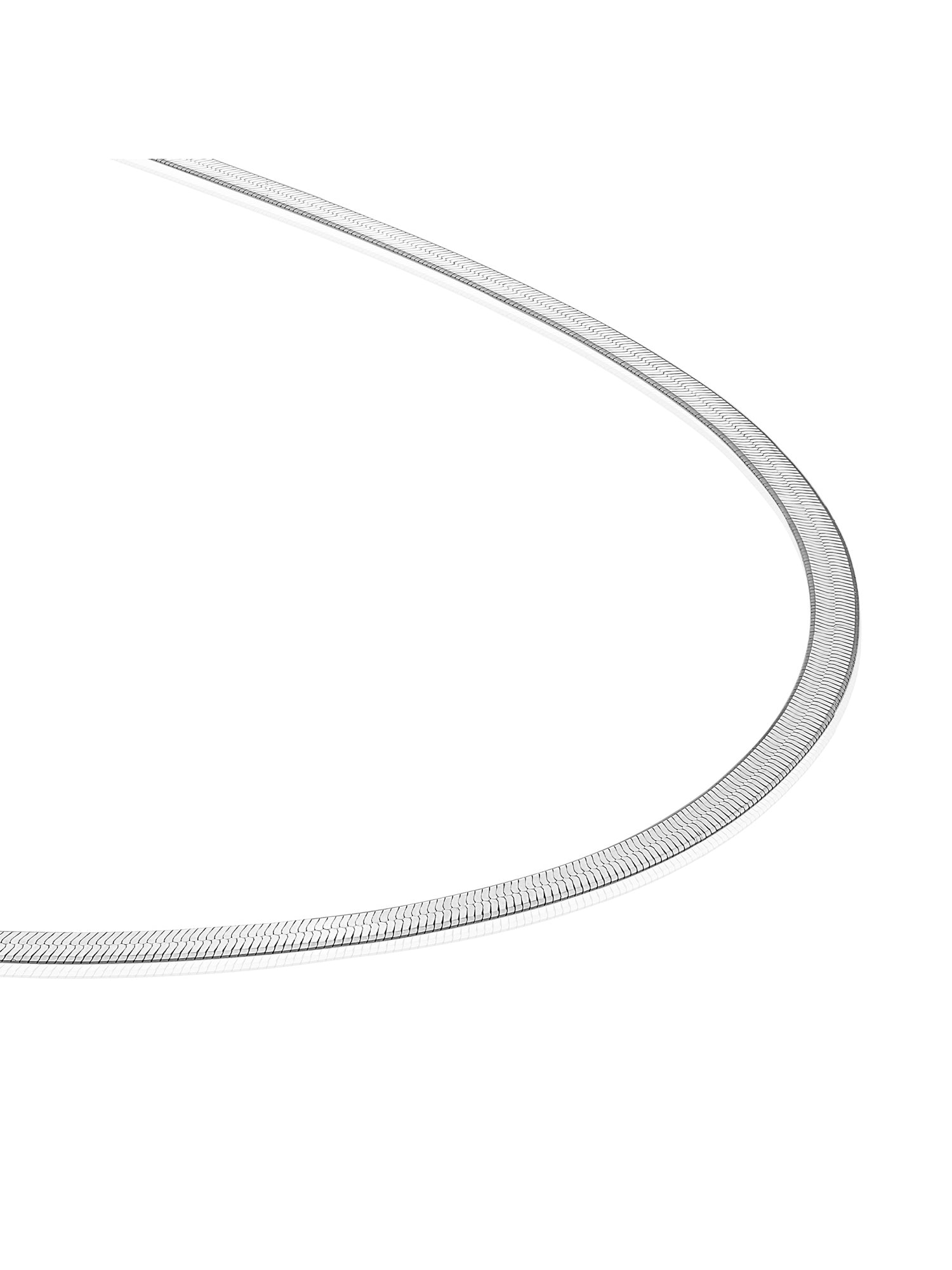 Herringbone Chain Ketting - Rhodium Plated / 50cm