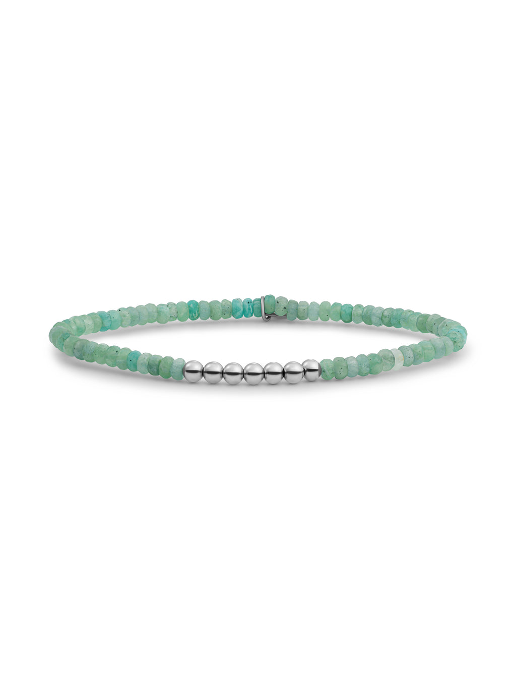 Reverse Universe Armband Rich Green Amazonite - Rhodium Plated
