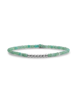 Reverse Universe Armband Rich Green Amazonite - Rhodium Plated
