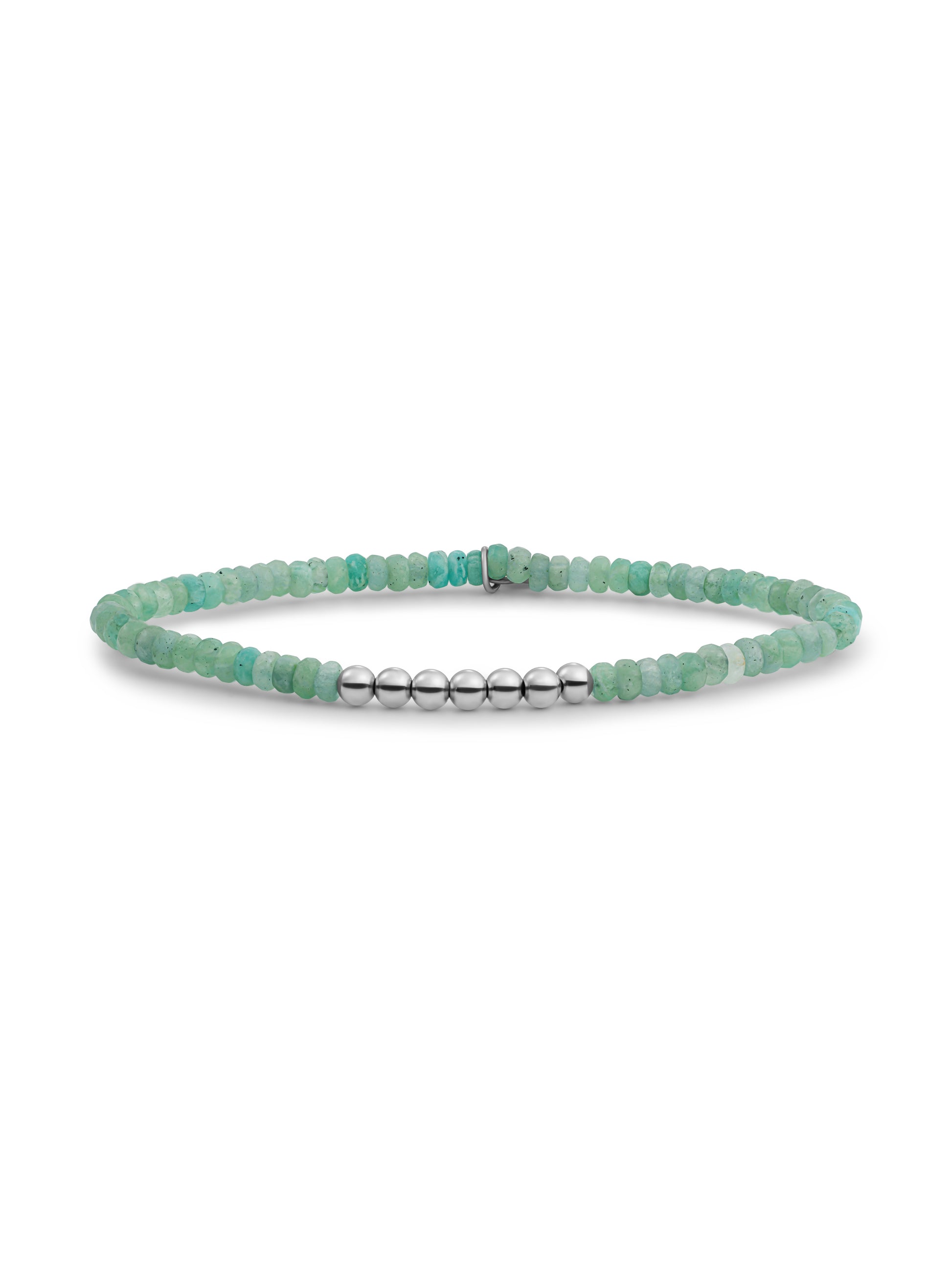 Reverse Universe Armband Rich Green Amazonite - Rhodium Plated