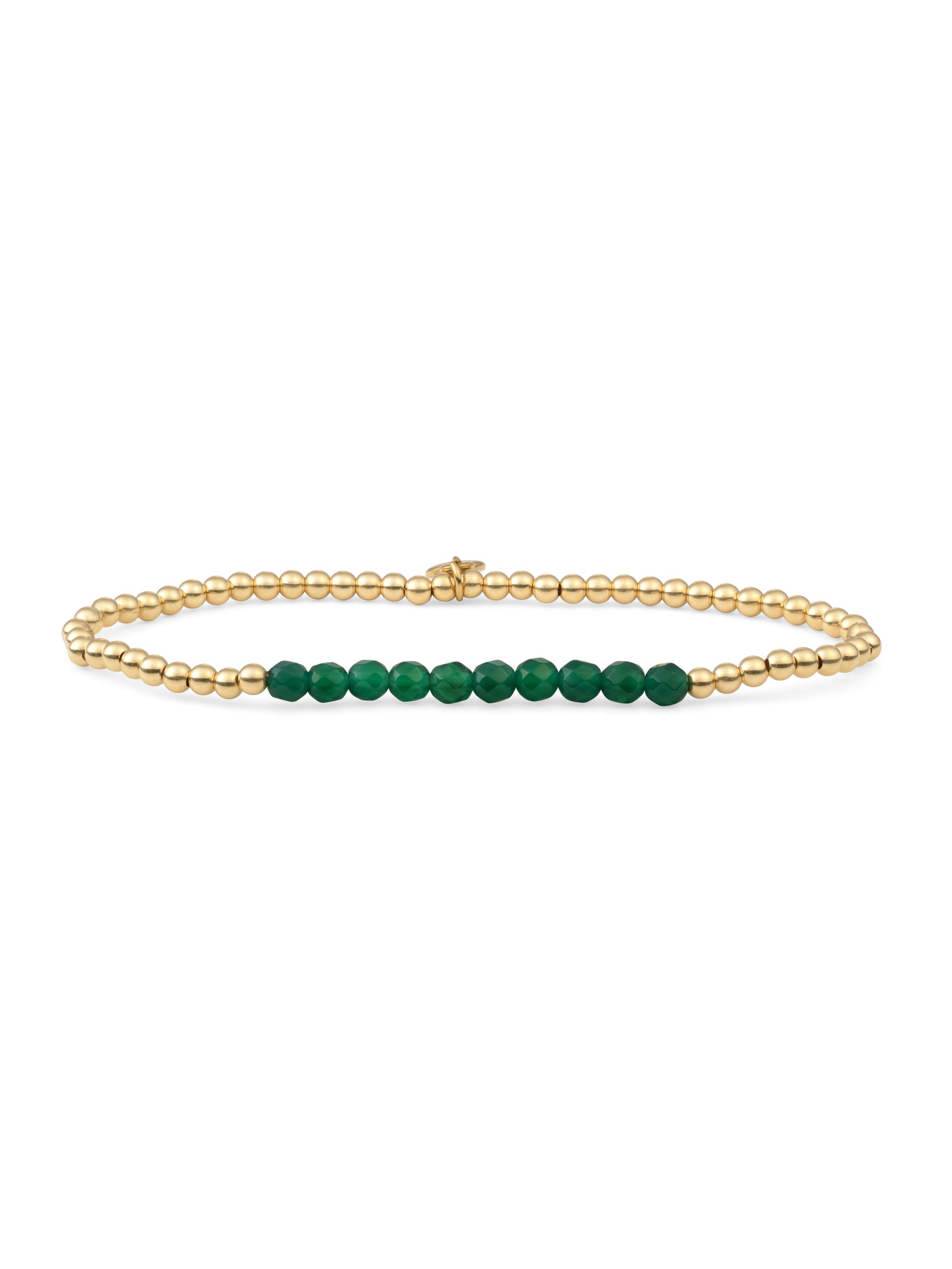 Universe Armband Green Onyx - Gold Plated