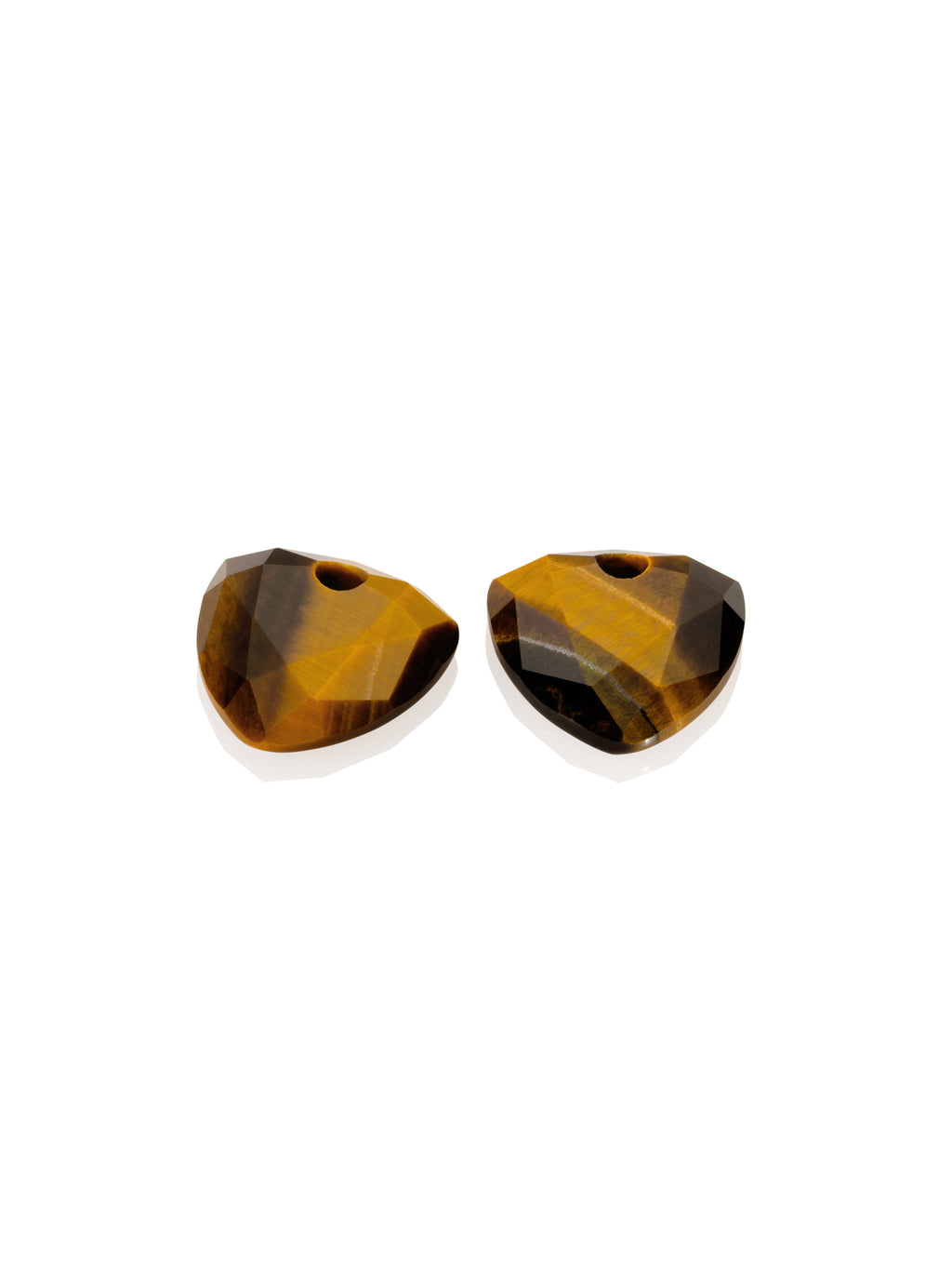 Oorbel Edelstenen Trillion Cut Tiger Eye - Oorbel Edelstenen Trillion Cut Tiger Eye