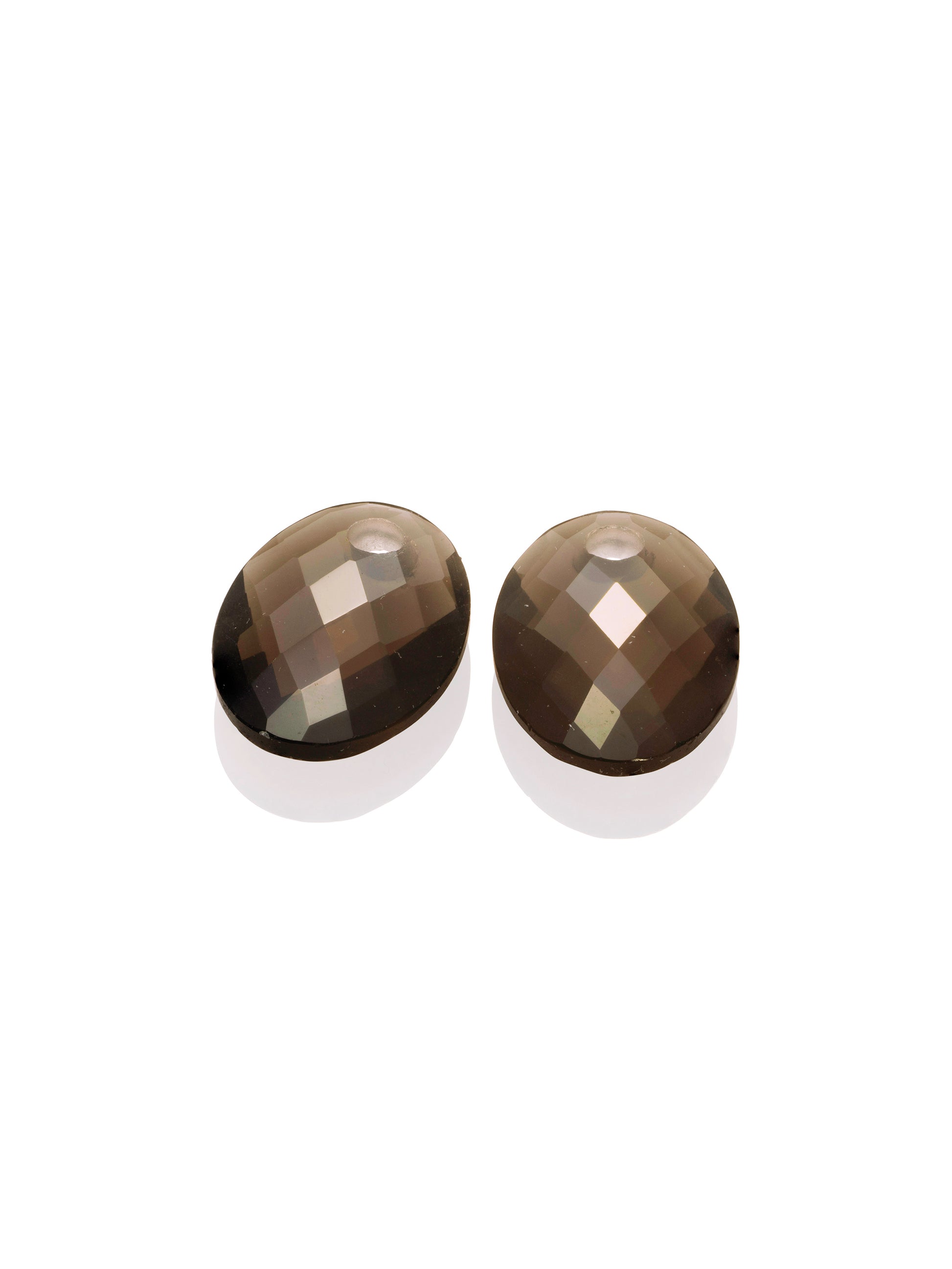 Oorbel Edelstenen Medium Oval Smoky Quartz - Oorbel Edelstenen Medium Oval Smoky Quartz