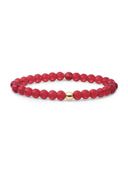 Saturn Armband Large Fuchsia Quartz - Gold Plated