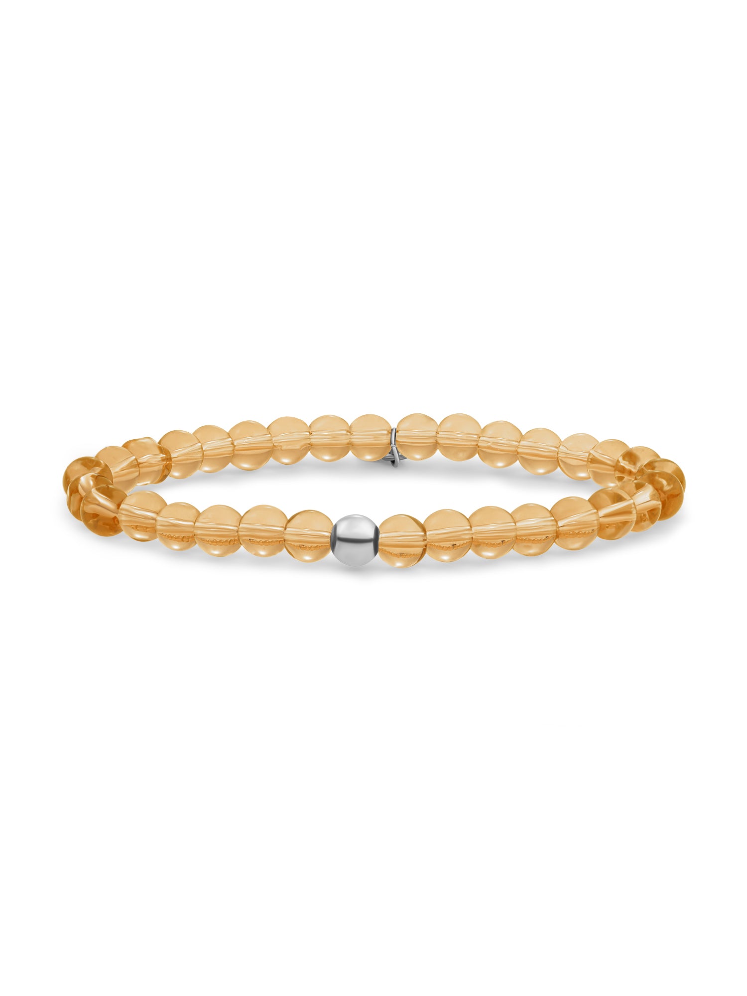 Saturn Armband Large Light Citrine Quartz - Rhodium Plated