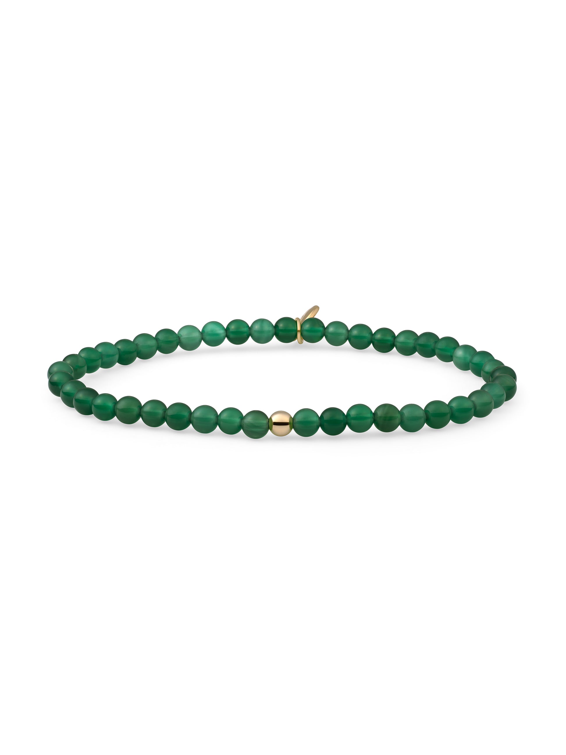 Saturn Armband Small Green Onyx - Gold Plated