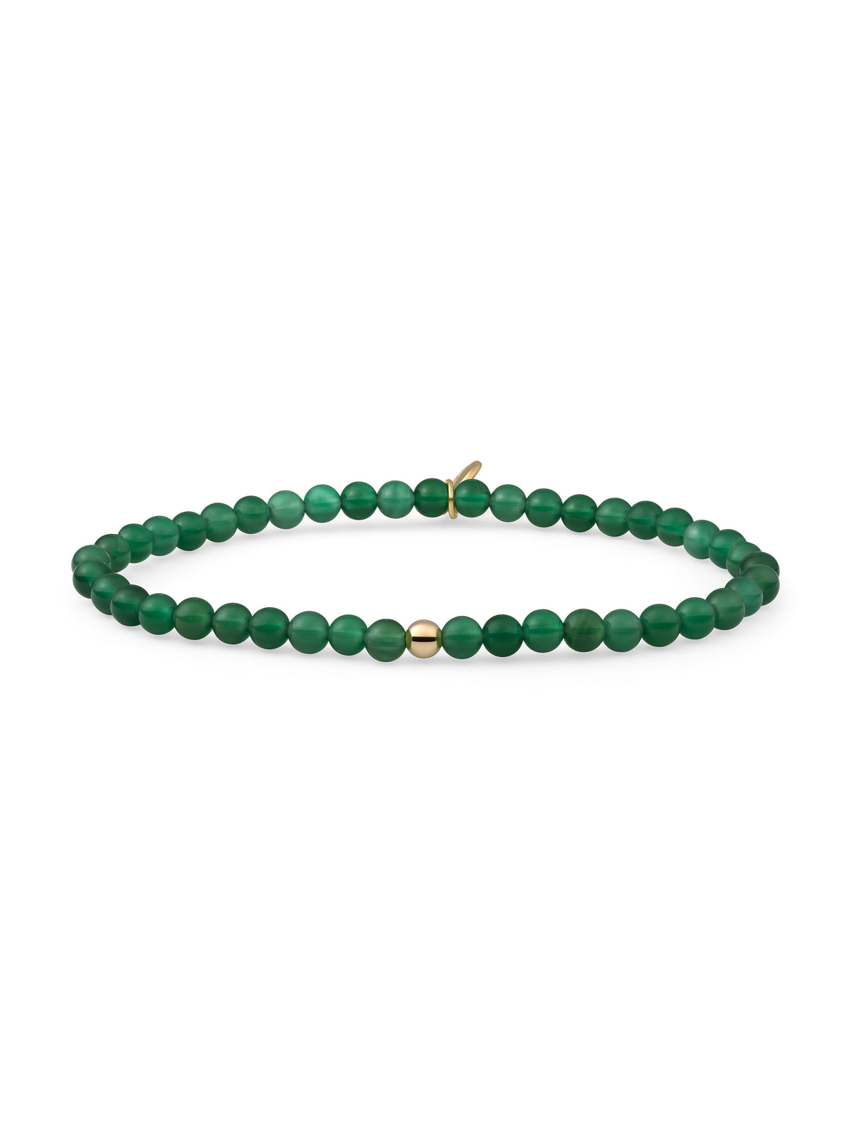 Saturn Armband Small Green Onyx - Gold Plated