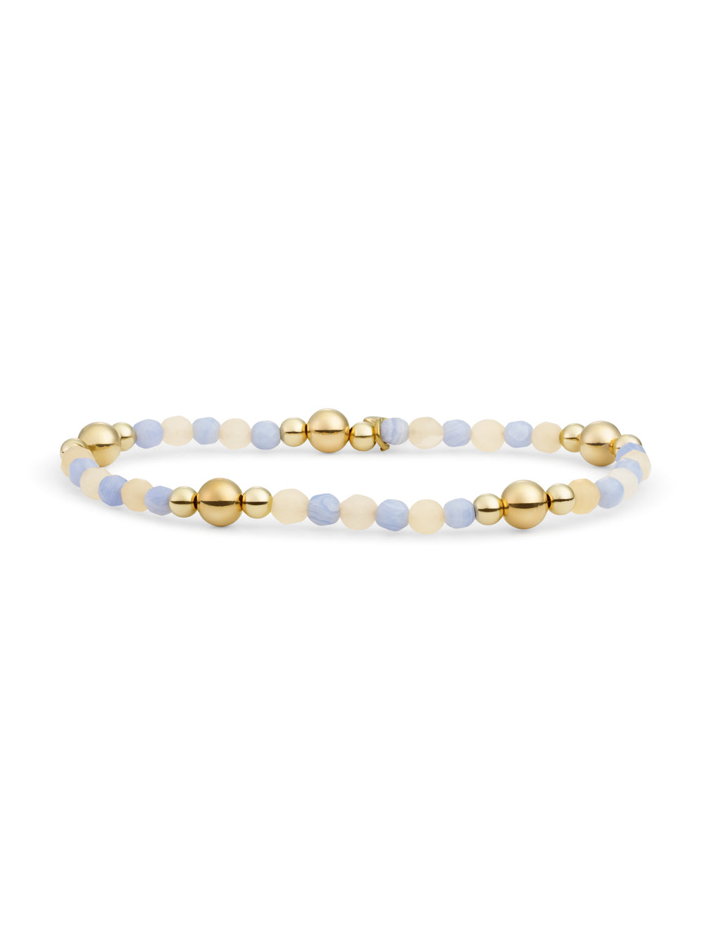 Bold Mix Armband Blue Lace Agate | Beige Agate - Gold Plated