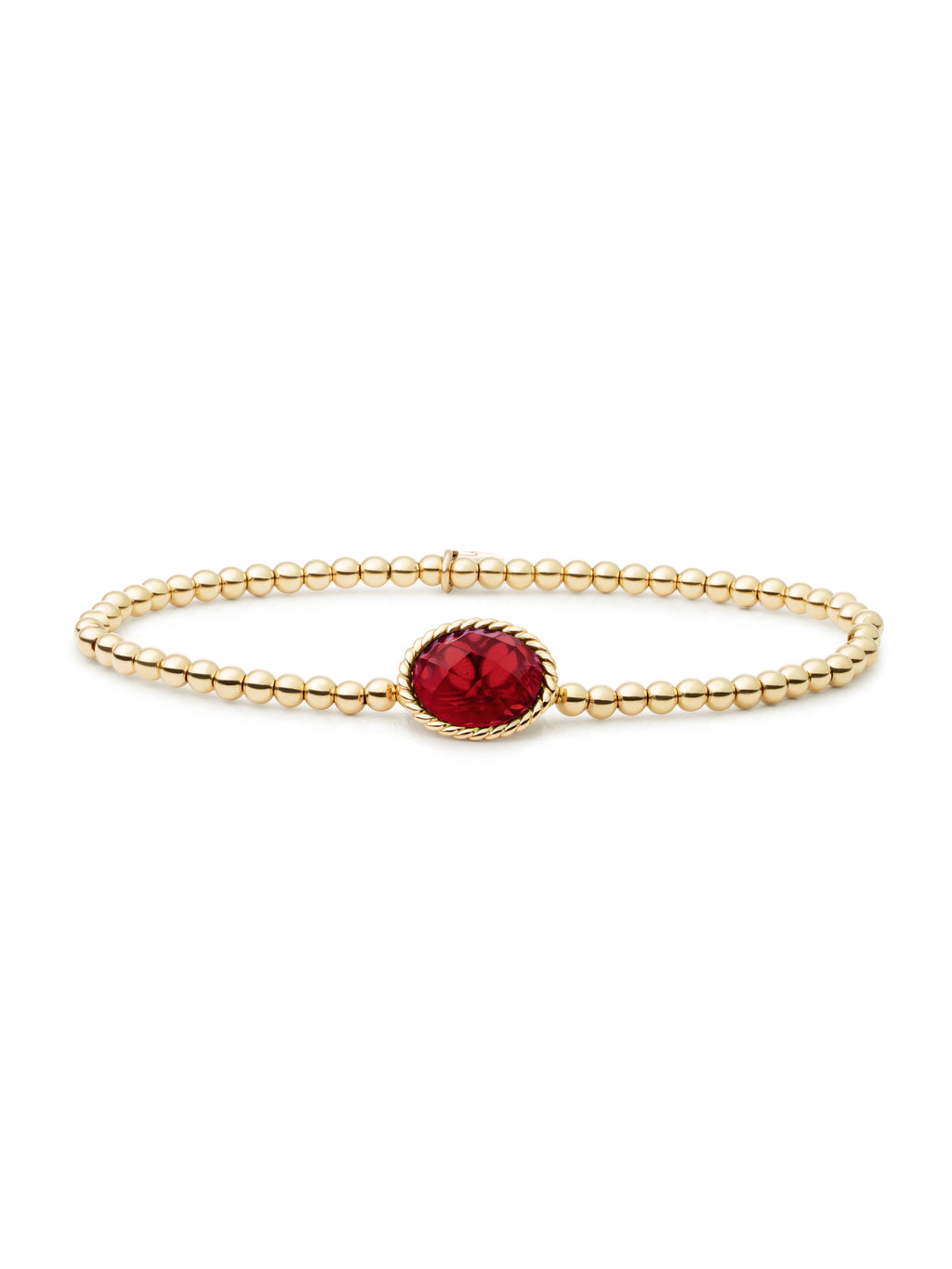 Twist Armband Ruby Quartz - Gold Plated