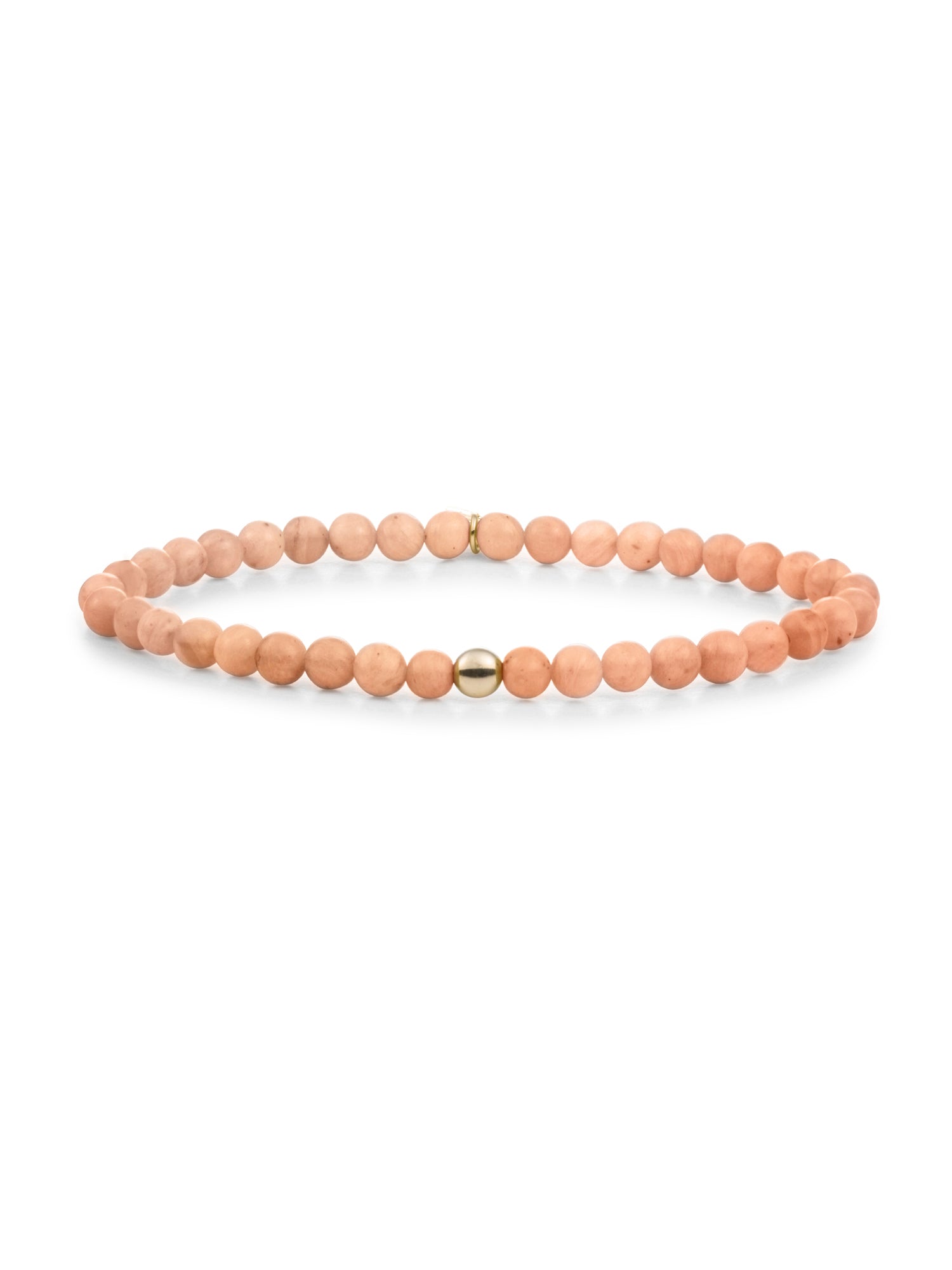 Saturn Armband Small Peach Rhodonite - Gold Plated