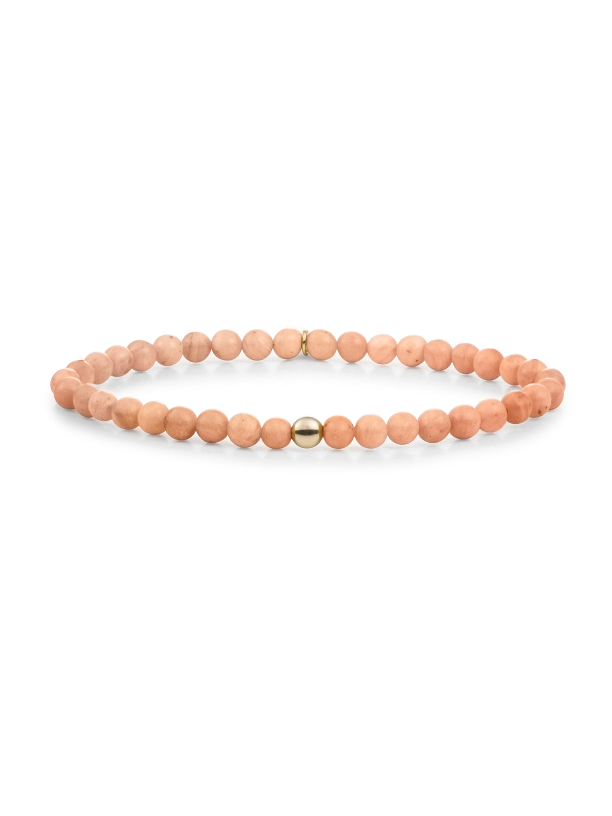 Saturn Armband Small Peach Rhodonite - Gold Plated