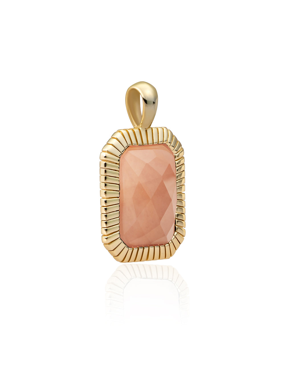 Baguette Pendant Peach Rhodonite - 0.00 / 0.00 / Gold Plated