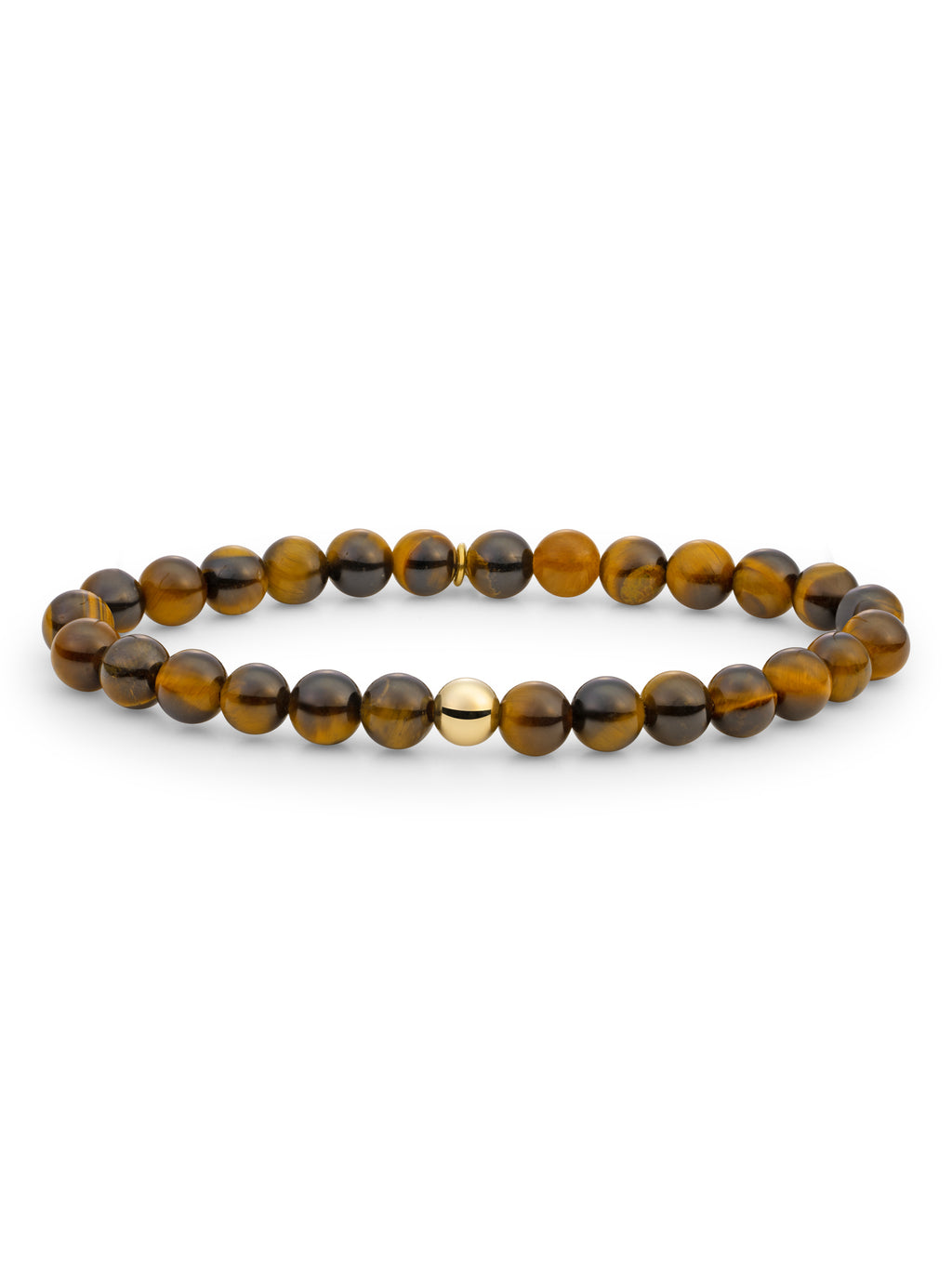Saturn Armband Large Tiger Eye - Gold Plated