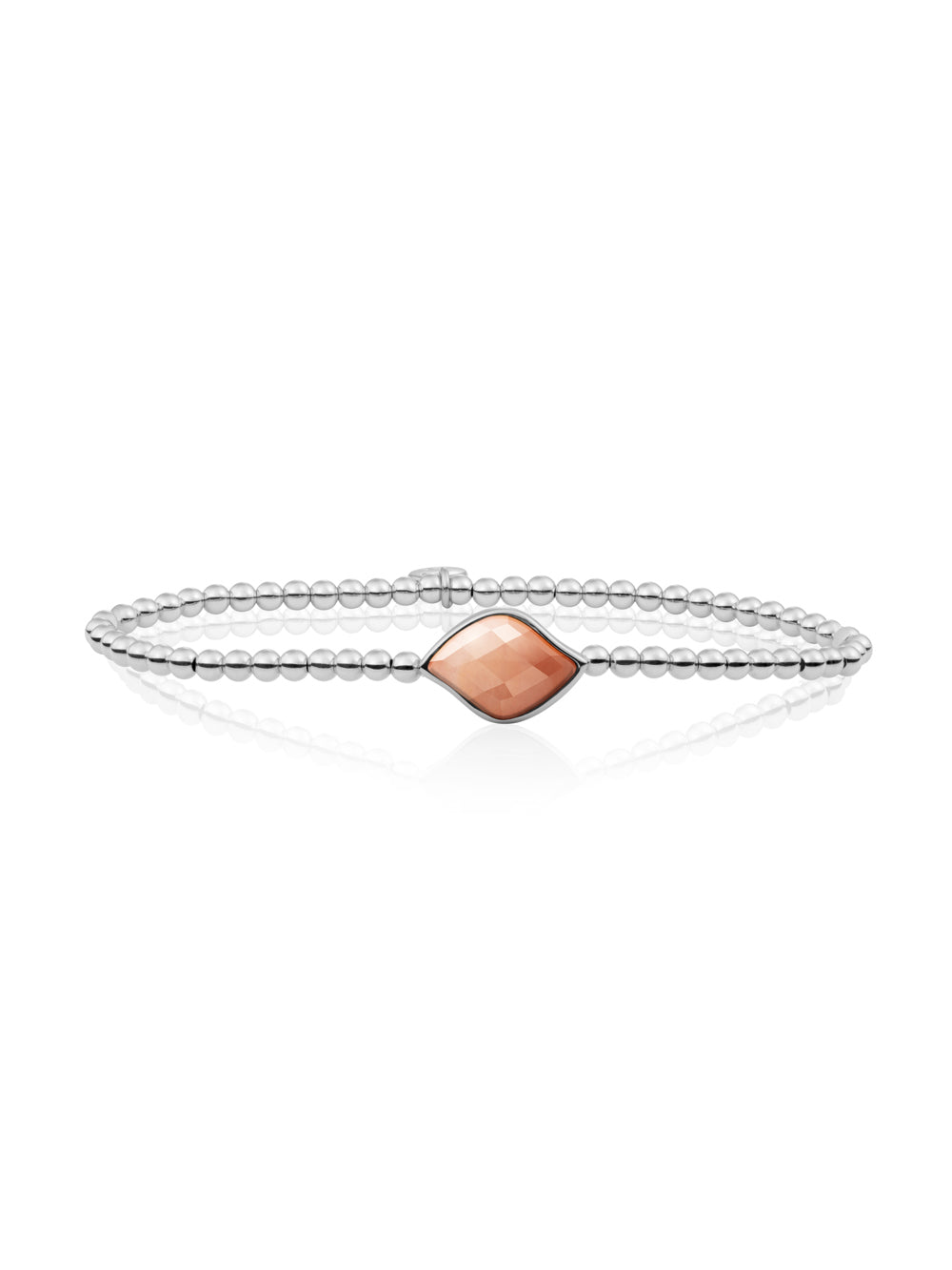 Blossom Armband Peach Rhodonite - Rhodium Plated