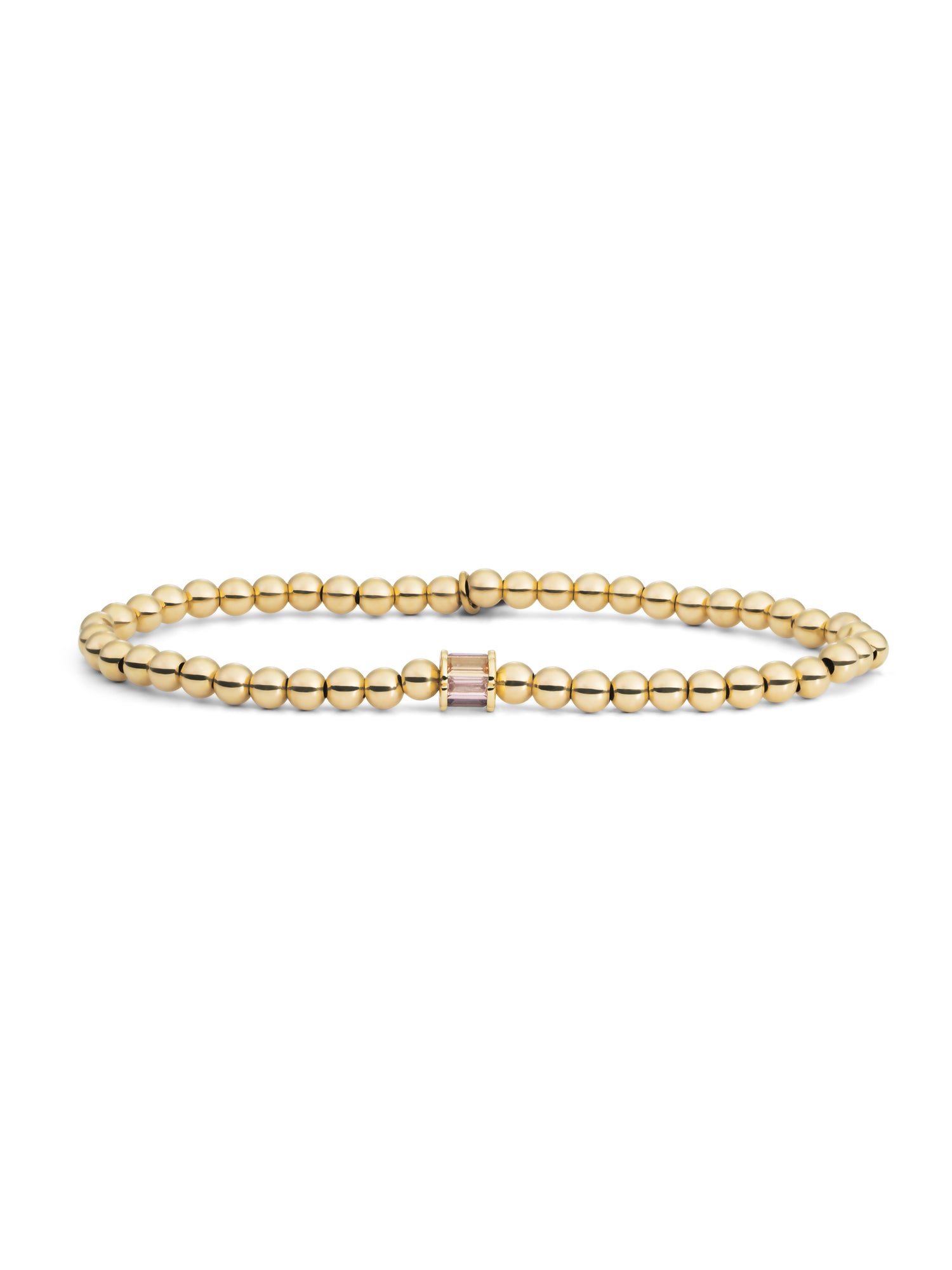 Baguette Cylinder Armband Zirconia Paars - Gold Plated