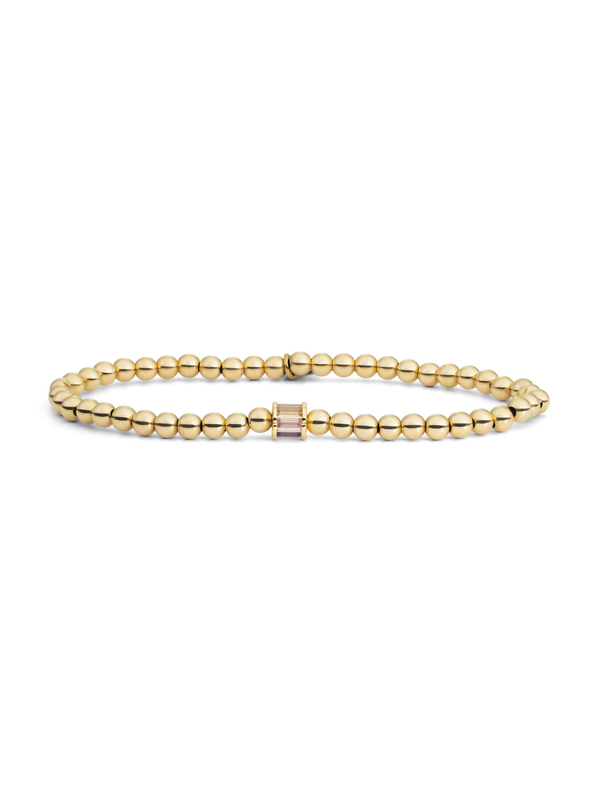Baguette Cylinder Armband Zirconia Paars - Gold Plated