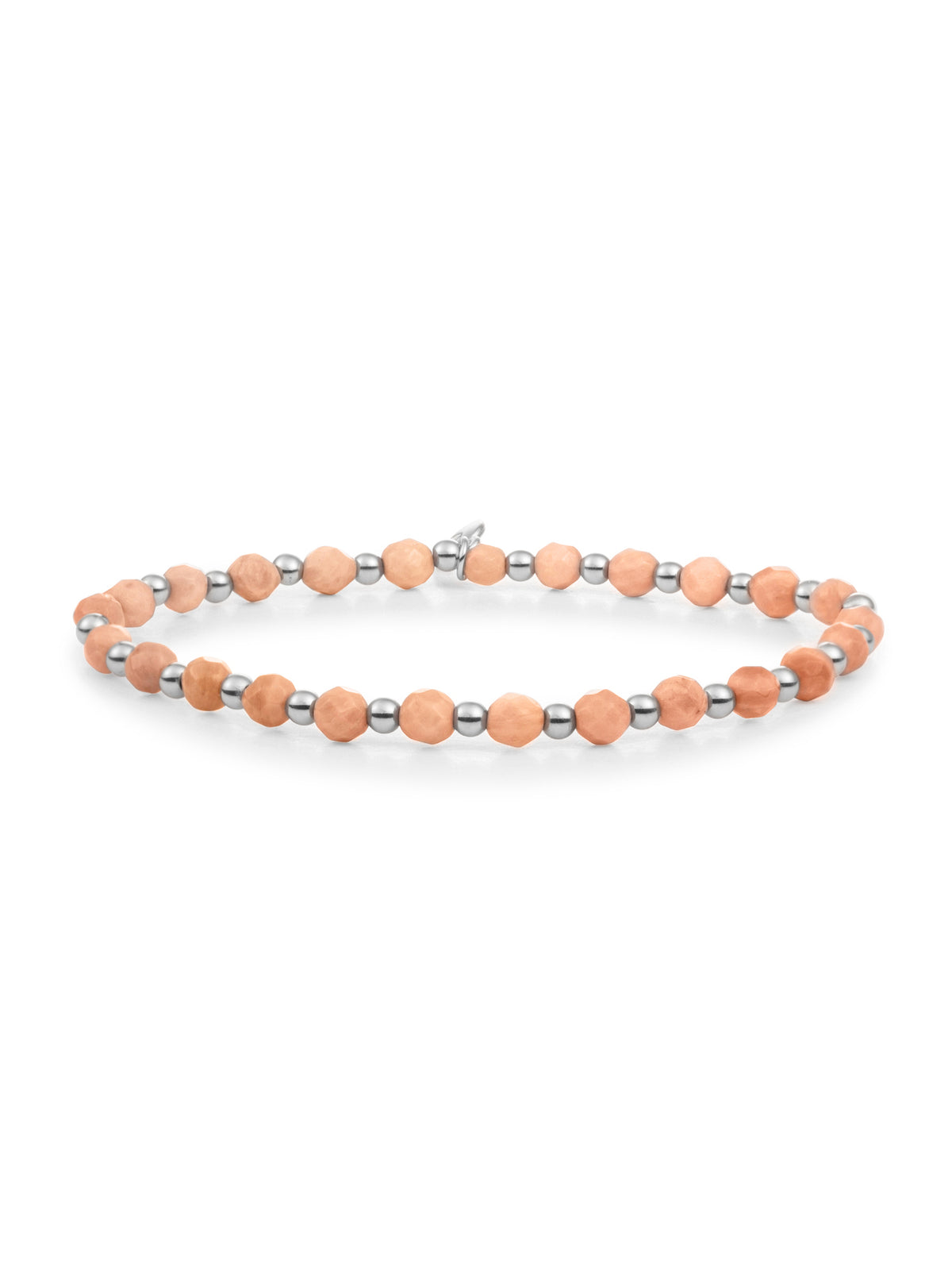 Interstellar Armband Peach Rhodonite - Rhodium Plated