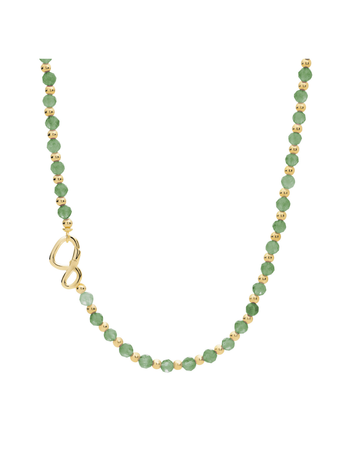 Link Ketting Green Aventurine Goud Kleurig - 45cm