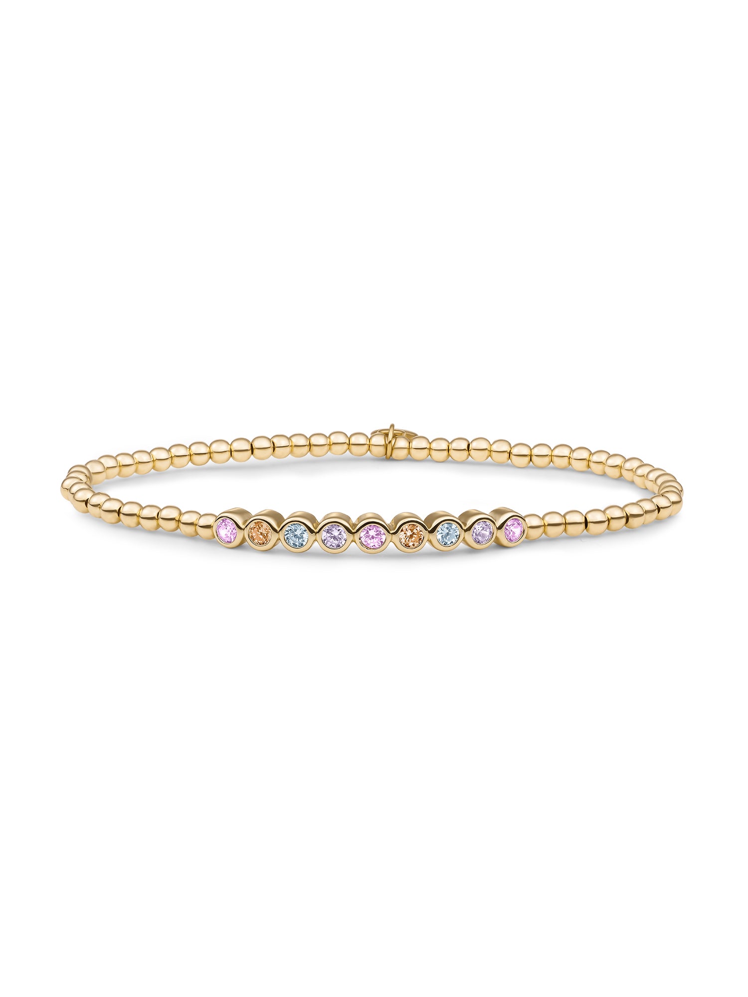 Crystal Tube Armband Zirconia Multicoloured - Pastel - Gold Plated