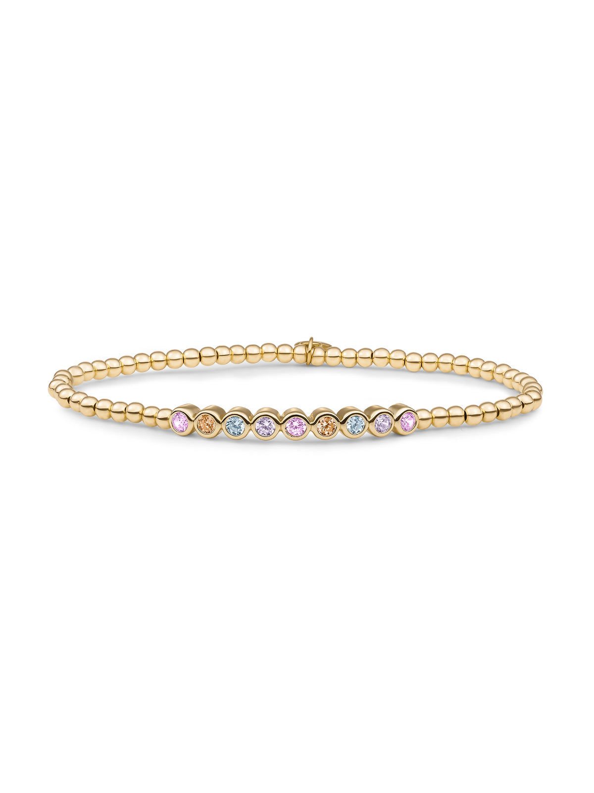 Crystal Tube Armband Zirconia Multicoloured - Pastel - Gold Plated