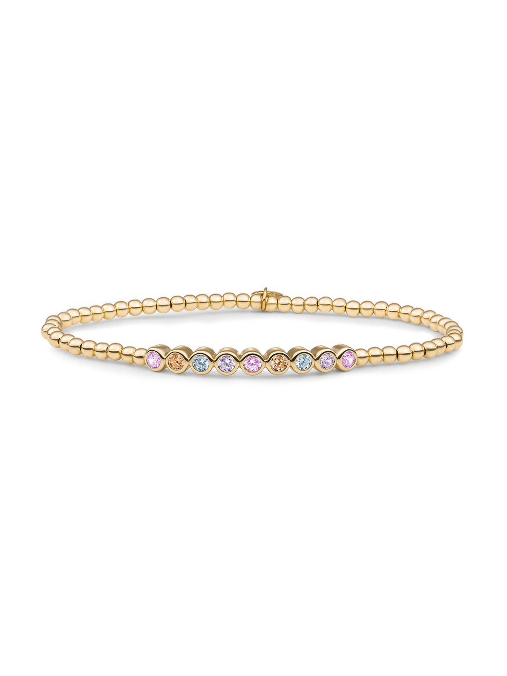 Crystal Tube Armband Zirconia Multicoloured - Pastel - 0.00 / 0.00 / Gold Plated