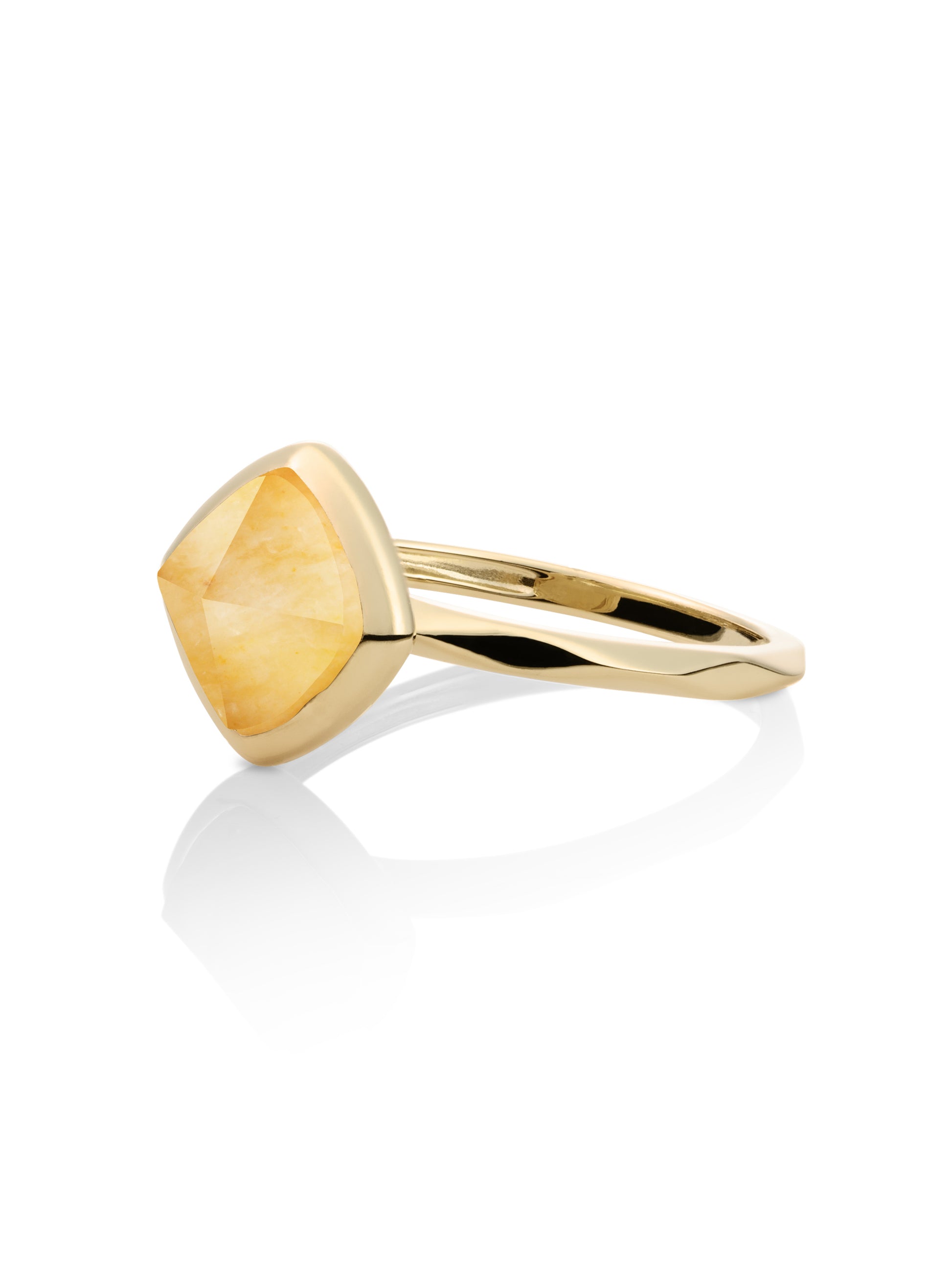 Edge Ring Yellow Jade 9K Goud - 56
