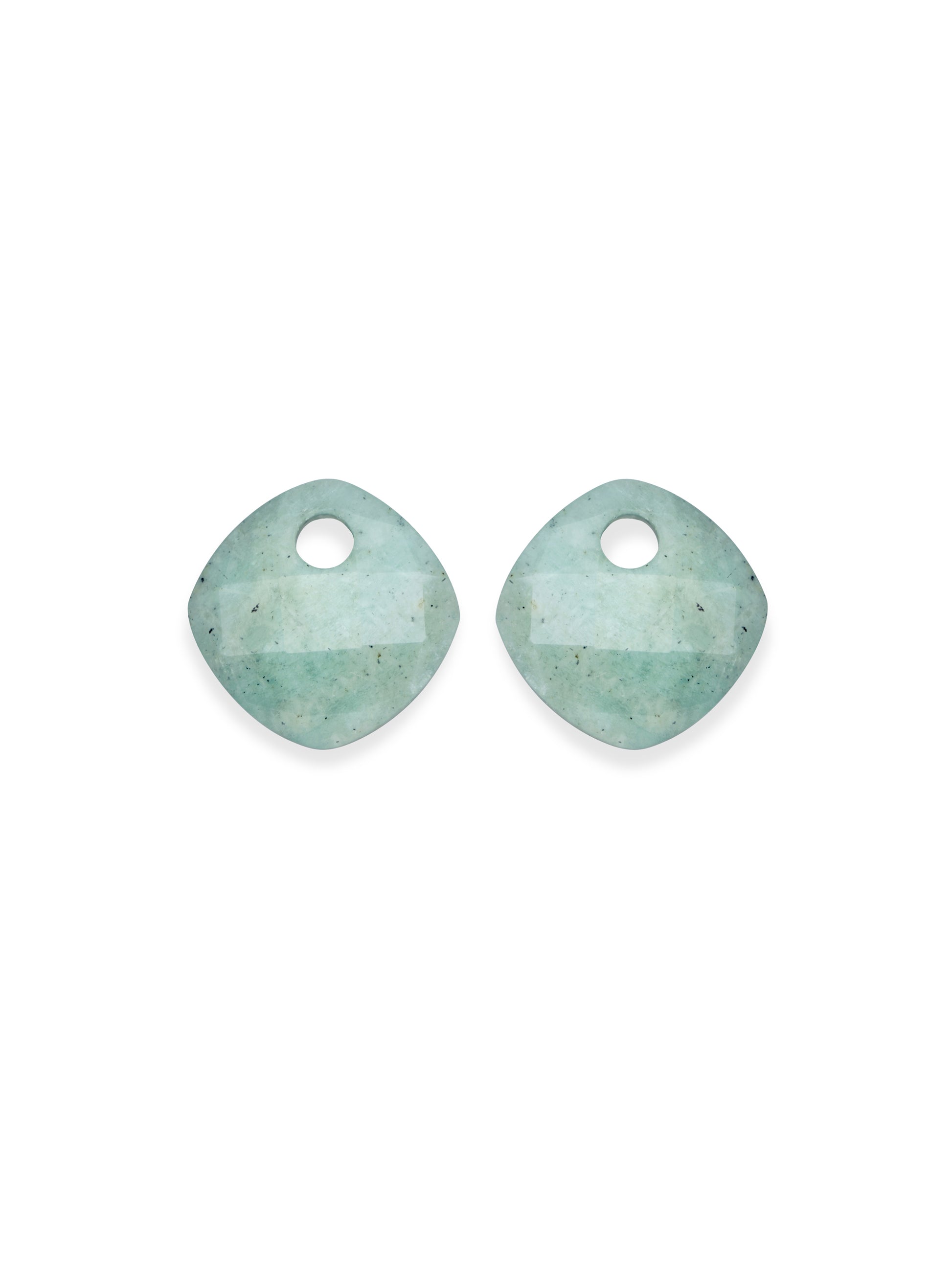 Oorbel Edelstenen Cushion Cut Rich Green Amazonite - Oorbel Edelstenen Cushion Cut Rich Green Amazonite