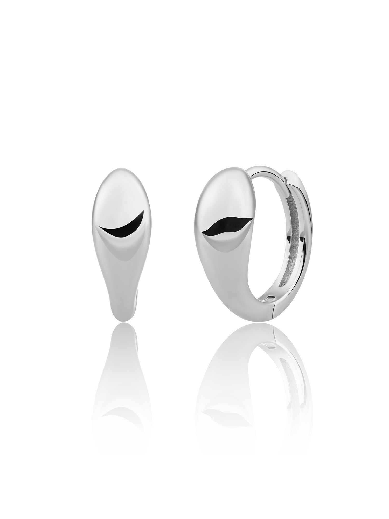 Bold Fuse Creolen Small - Rhodium Plated