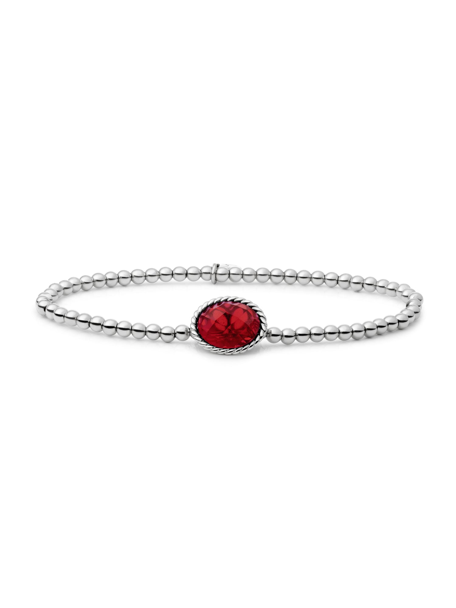 Twist Armband Ruby Quartz - Rhodium Plated