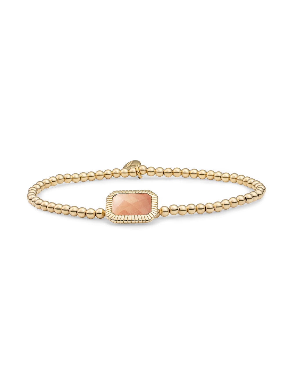 Baguette Armband Peach Rhodonite - Gold Plated