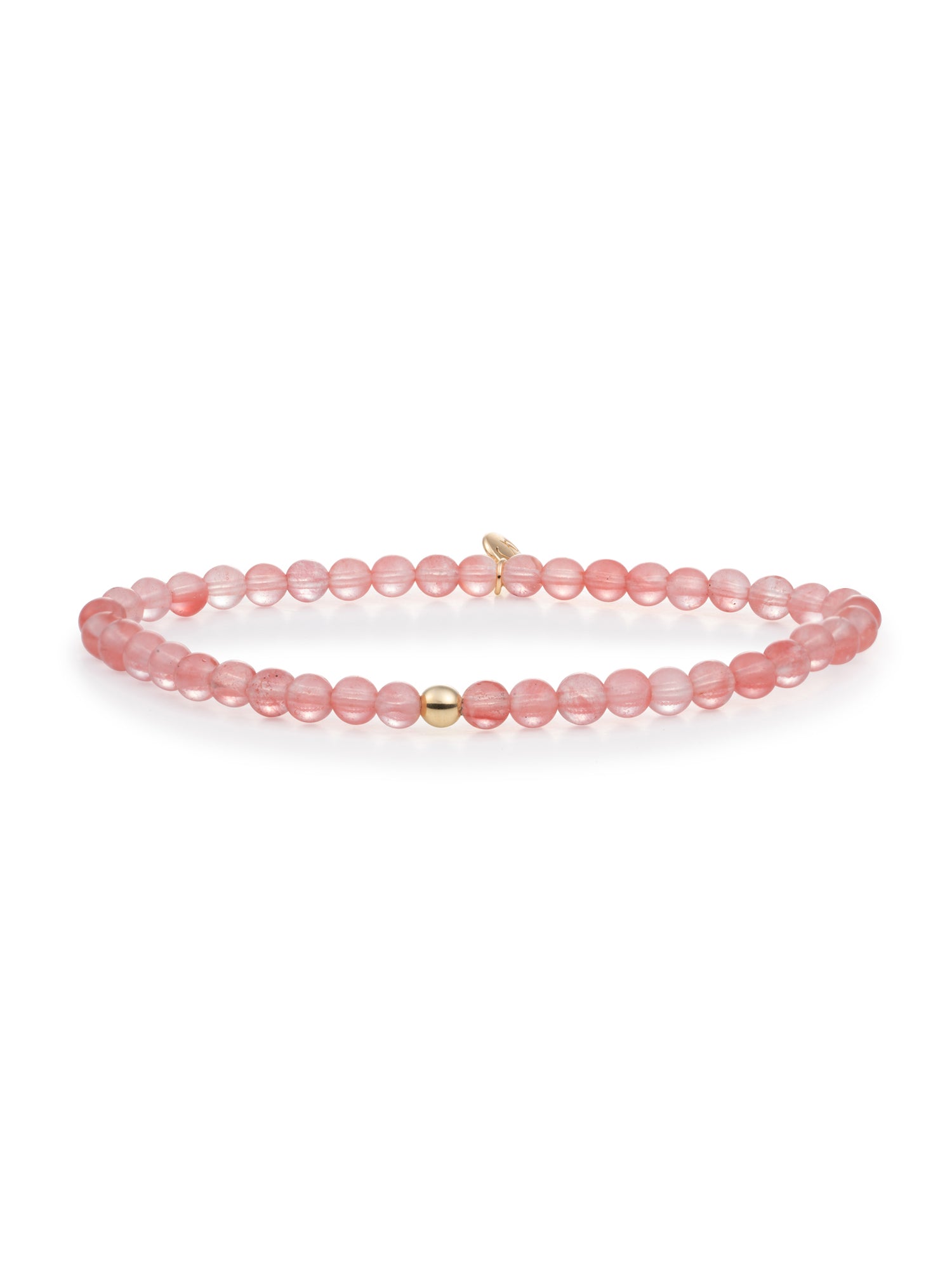 Saturn Armband Small Cherry Quartz - Gold Plated