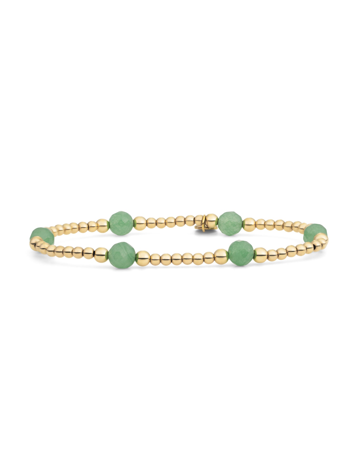 Reverse Bold Mix Armband Green Aventurine - Gold Plated