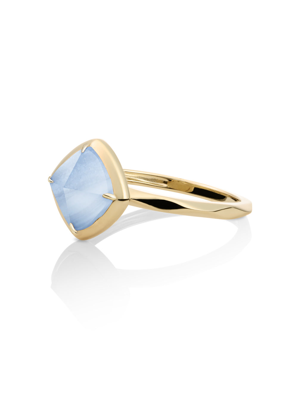 Edge Ring Blue Lace Agate 9K Goud - 58