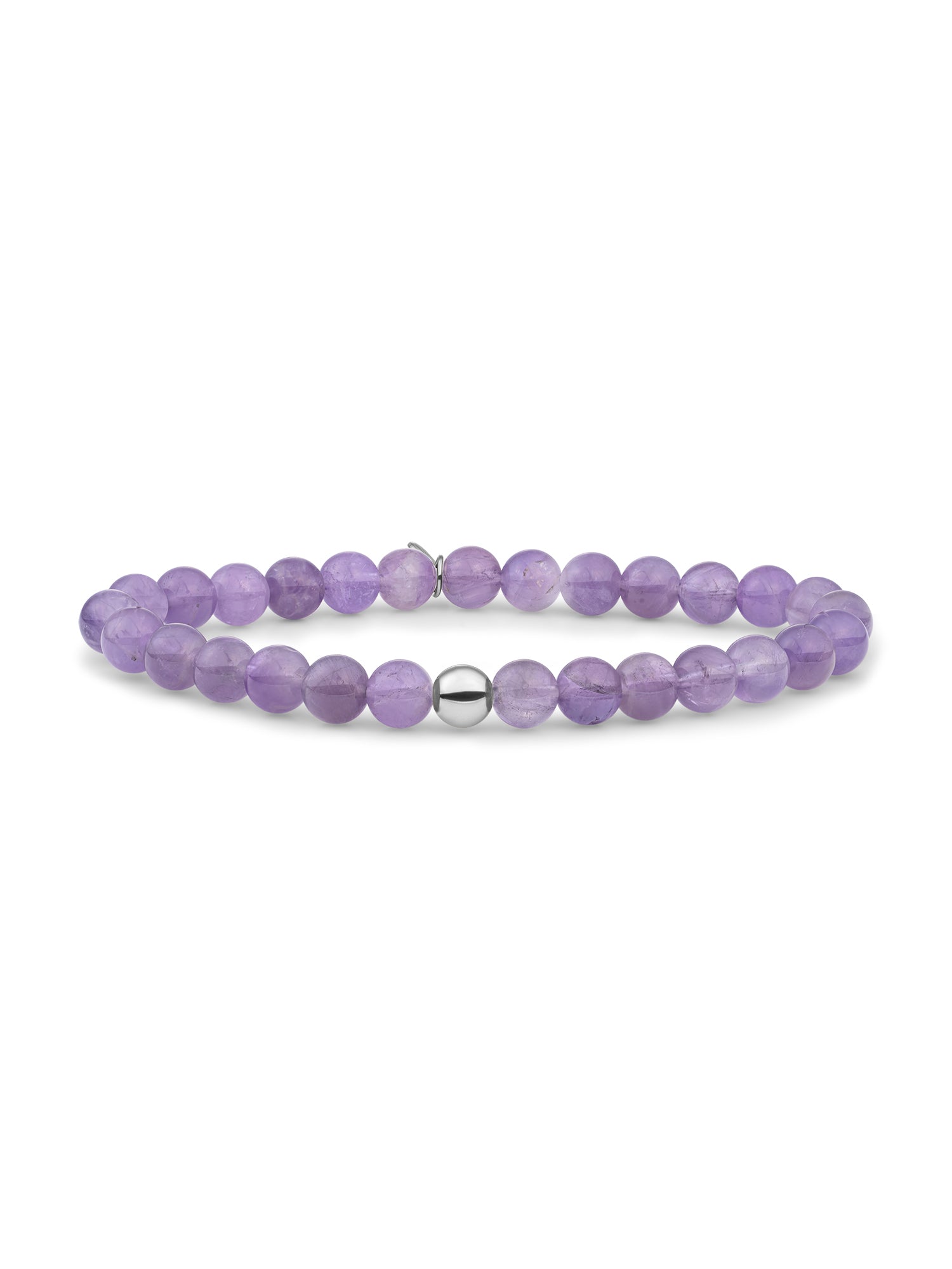 Saturn Armband Large Amethyst - Rhodium Plated