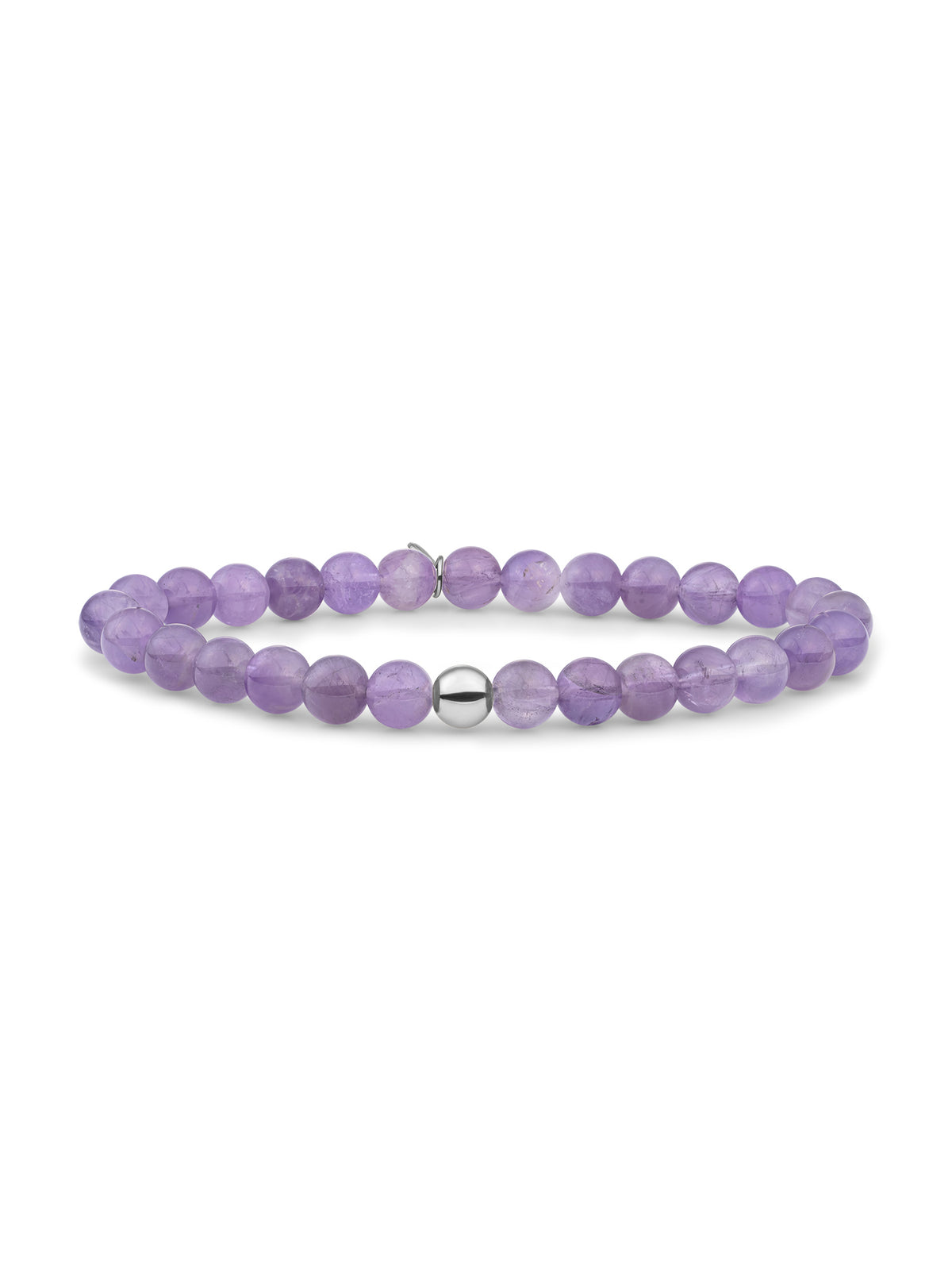 Saturn Armband Large Amethyst - Rhodium Plated
