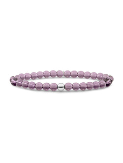 Saturn Armband Large Aubergine Quartz - Rhodium Plated