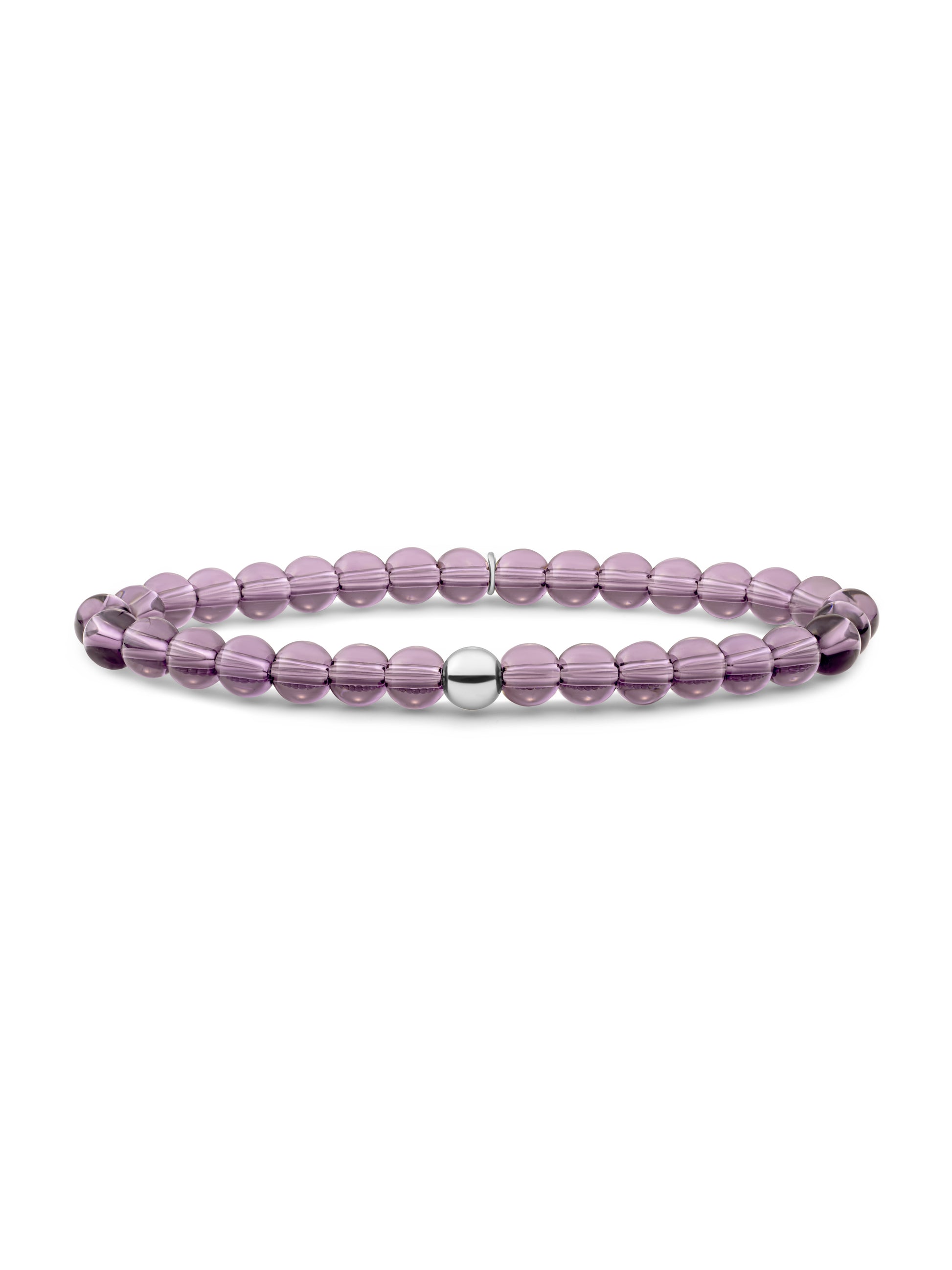 Saturn Armband Large Aubergine Quartz - Rhodium Plated