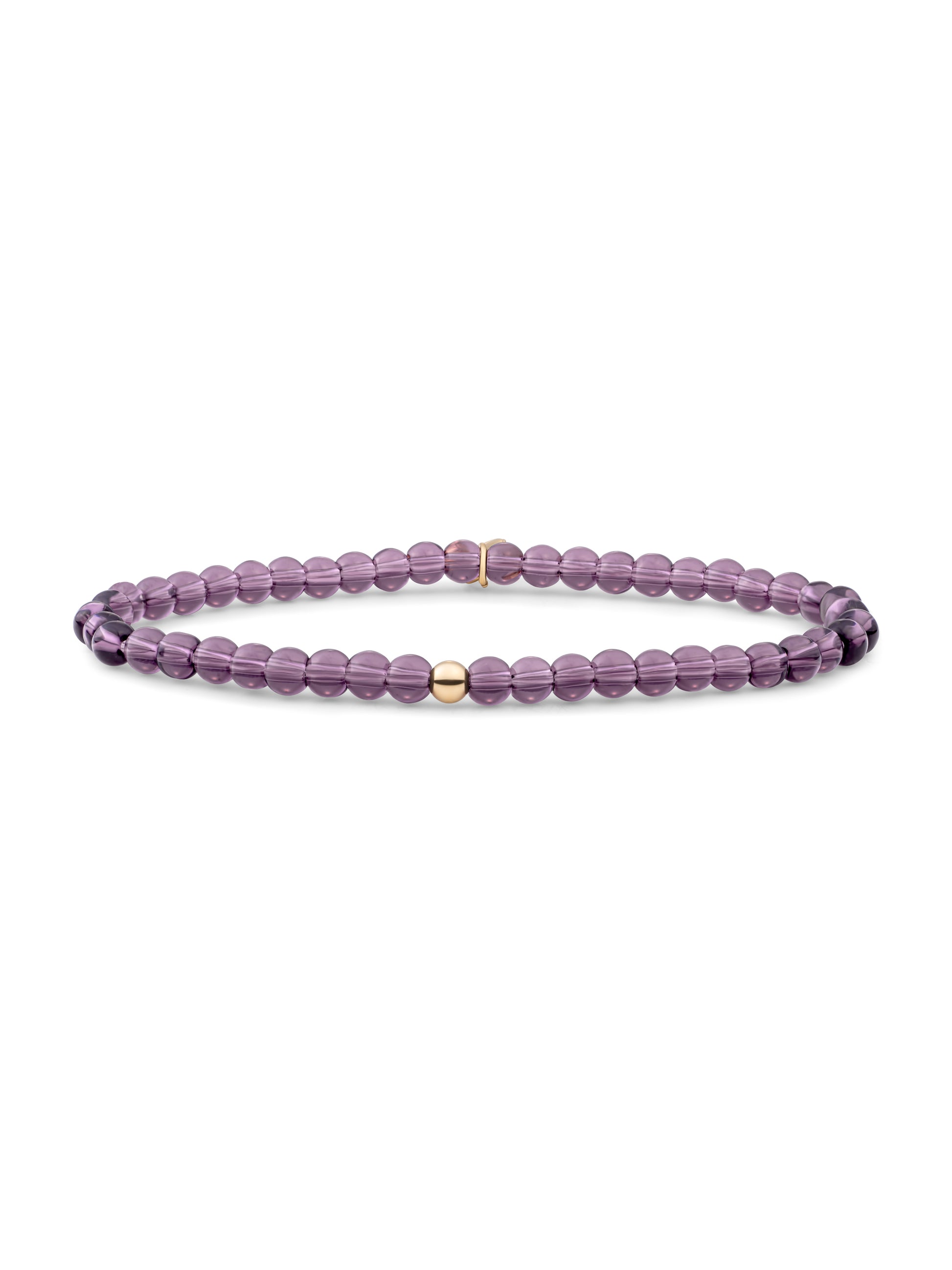 Saturn Armband Small Aubergine Quartz - Gold Plated