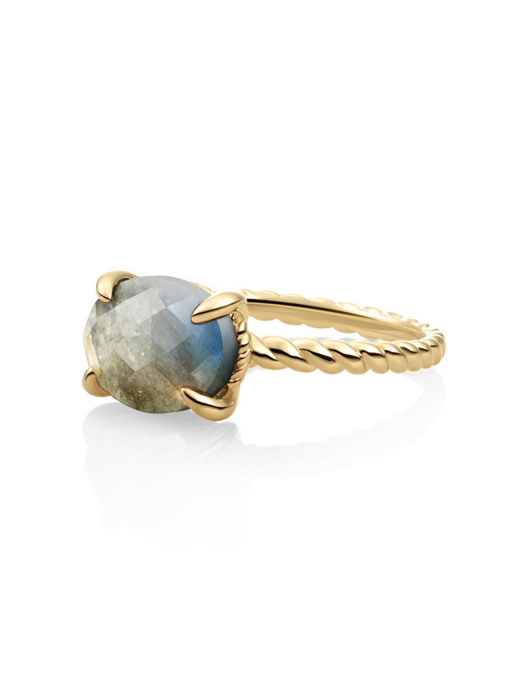 Twist Ring Labradorite 9K Goud - 50