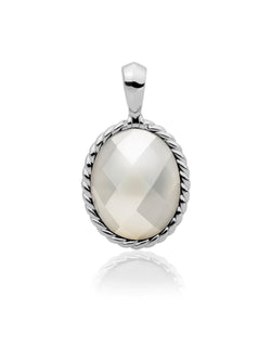 Twist Pendant Pearl - Rhodium Plated