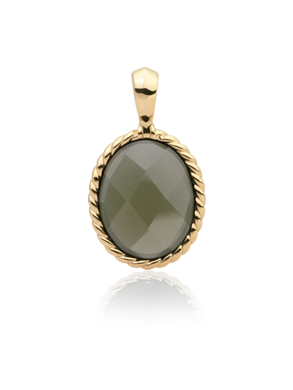 Twist Pendant Lime Jade - Gold Plated