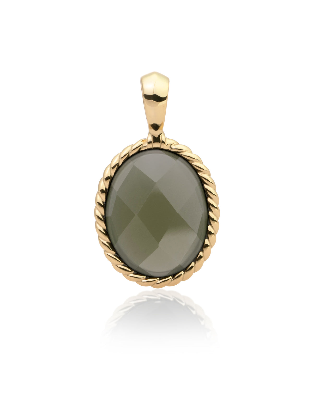 Twist Pendant Lime Jade - Gold Plated