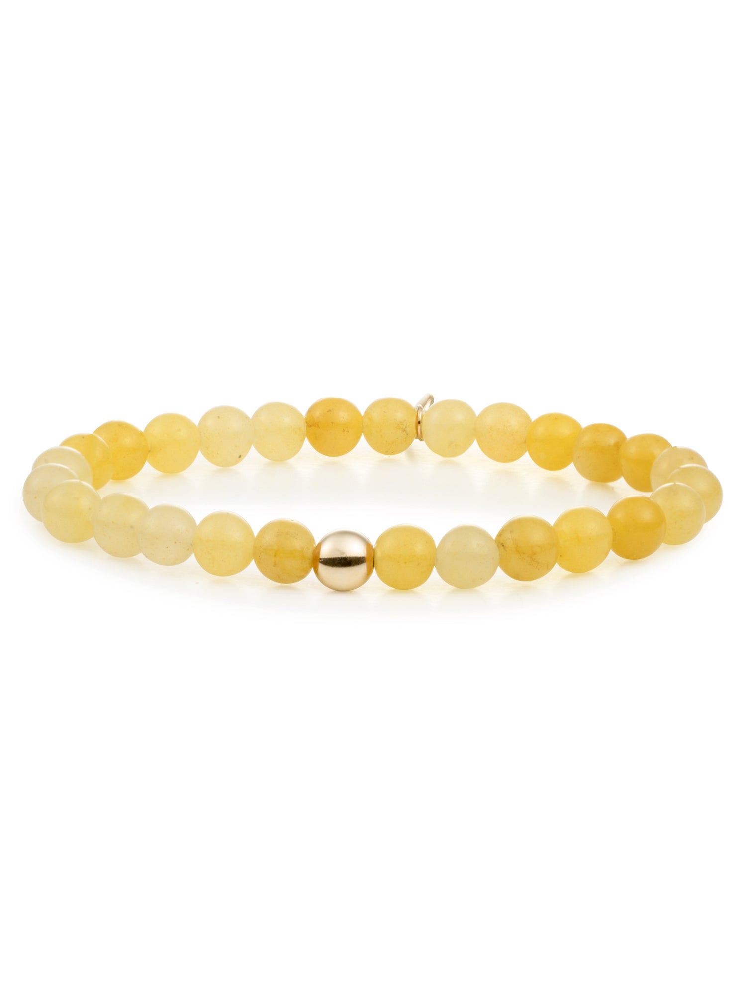 Saturn Armband Large Yellow Jade - Gold Plated