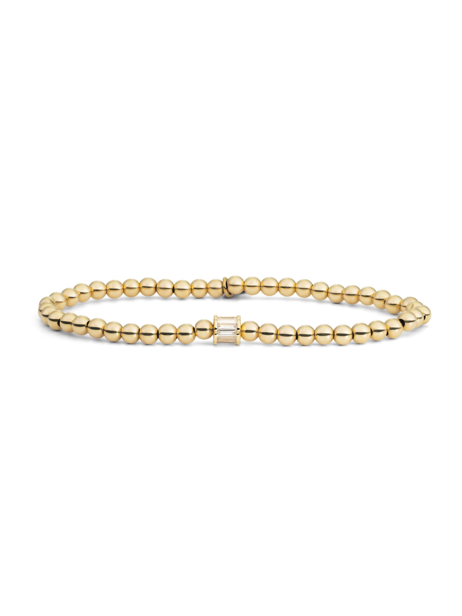 Baguette Cylinder Armband Zirconia - Gold Plated