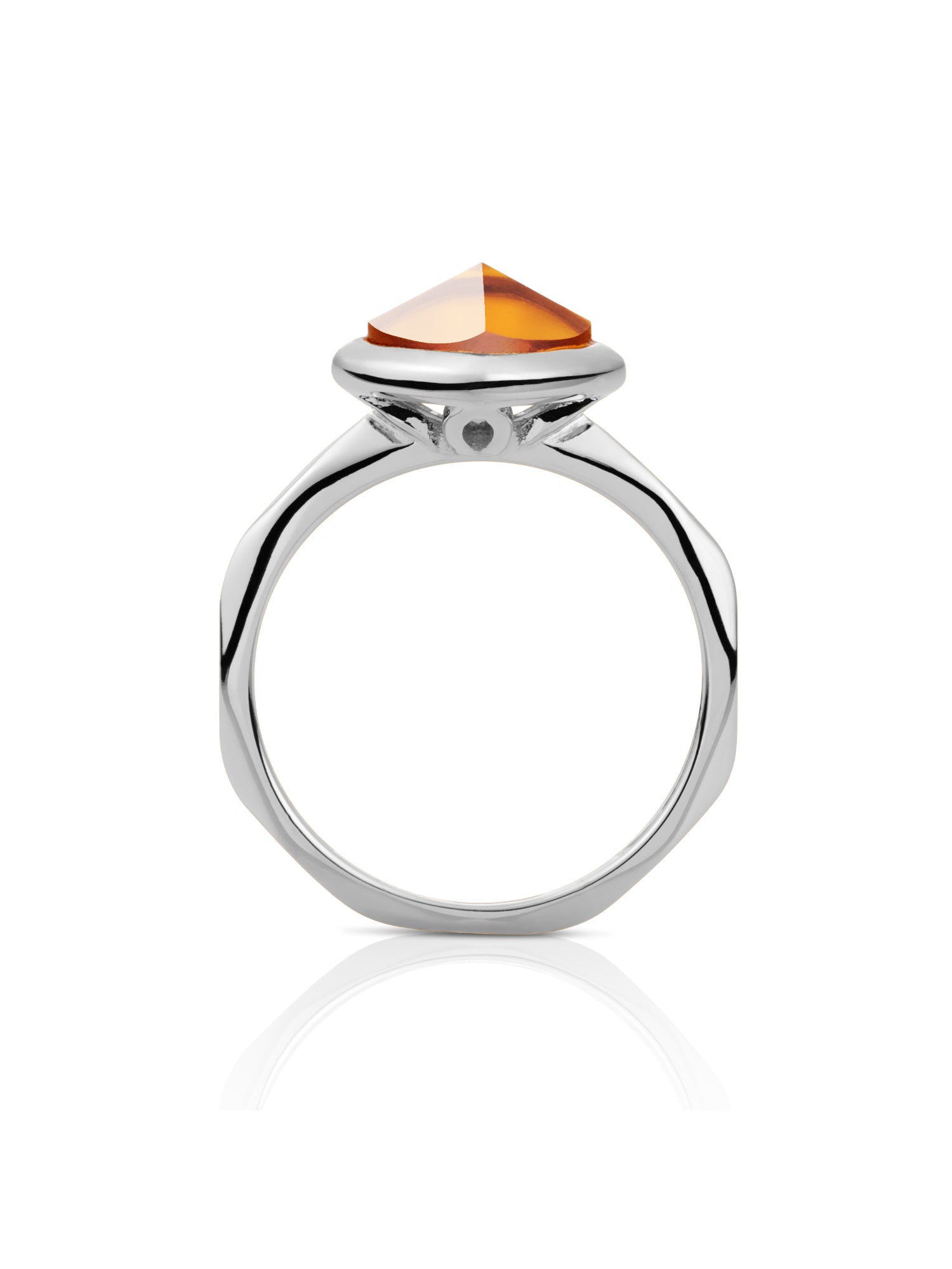 Edge Ring Citrine Quartz Zilver