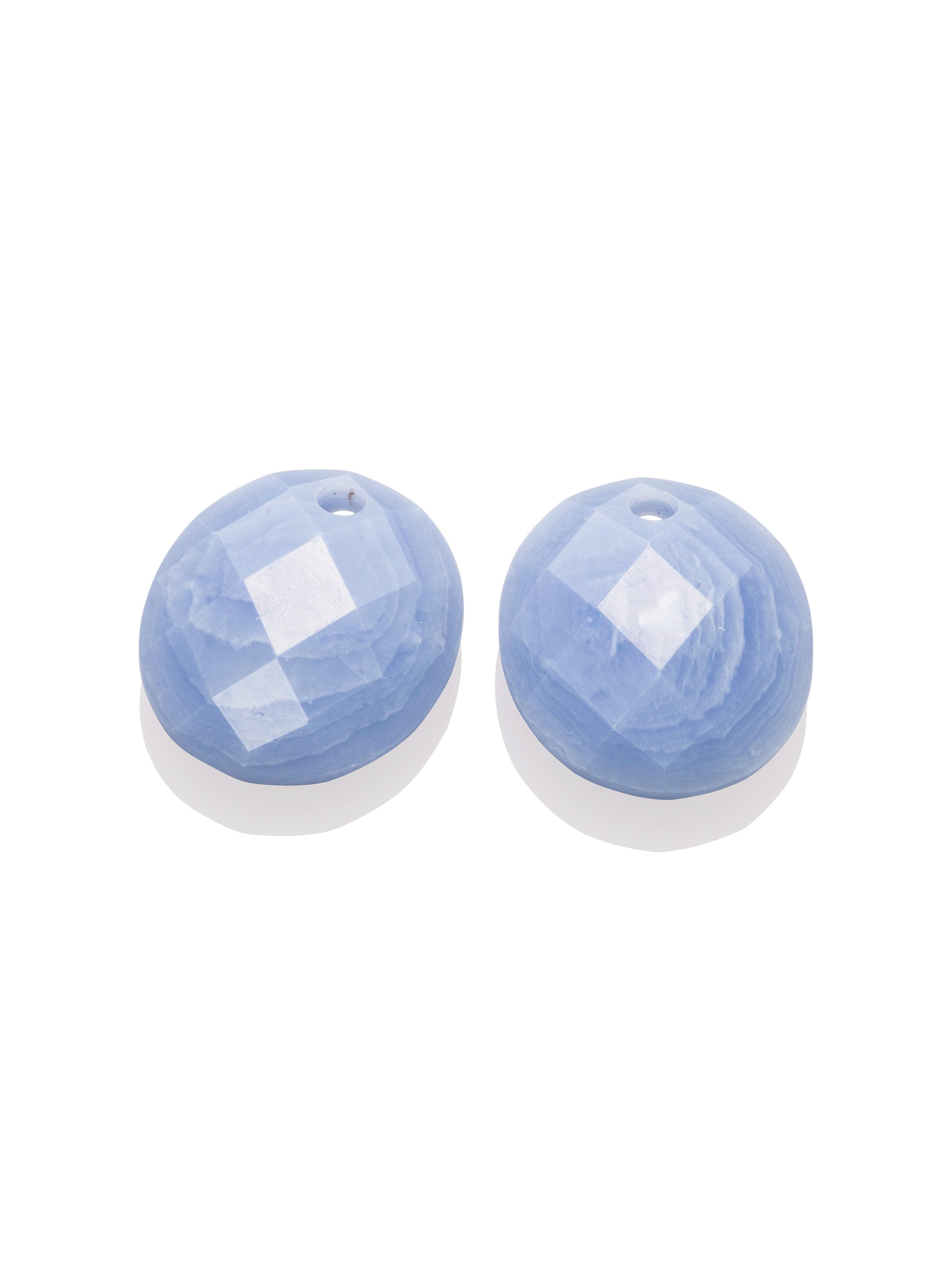 Oorbel Edelstenen Large Oval Blue Lace Agate - Oorbel Edelstenen Large Oval Blue Lace Agate