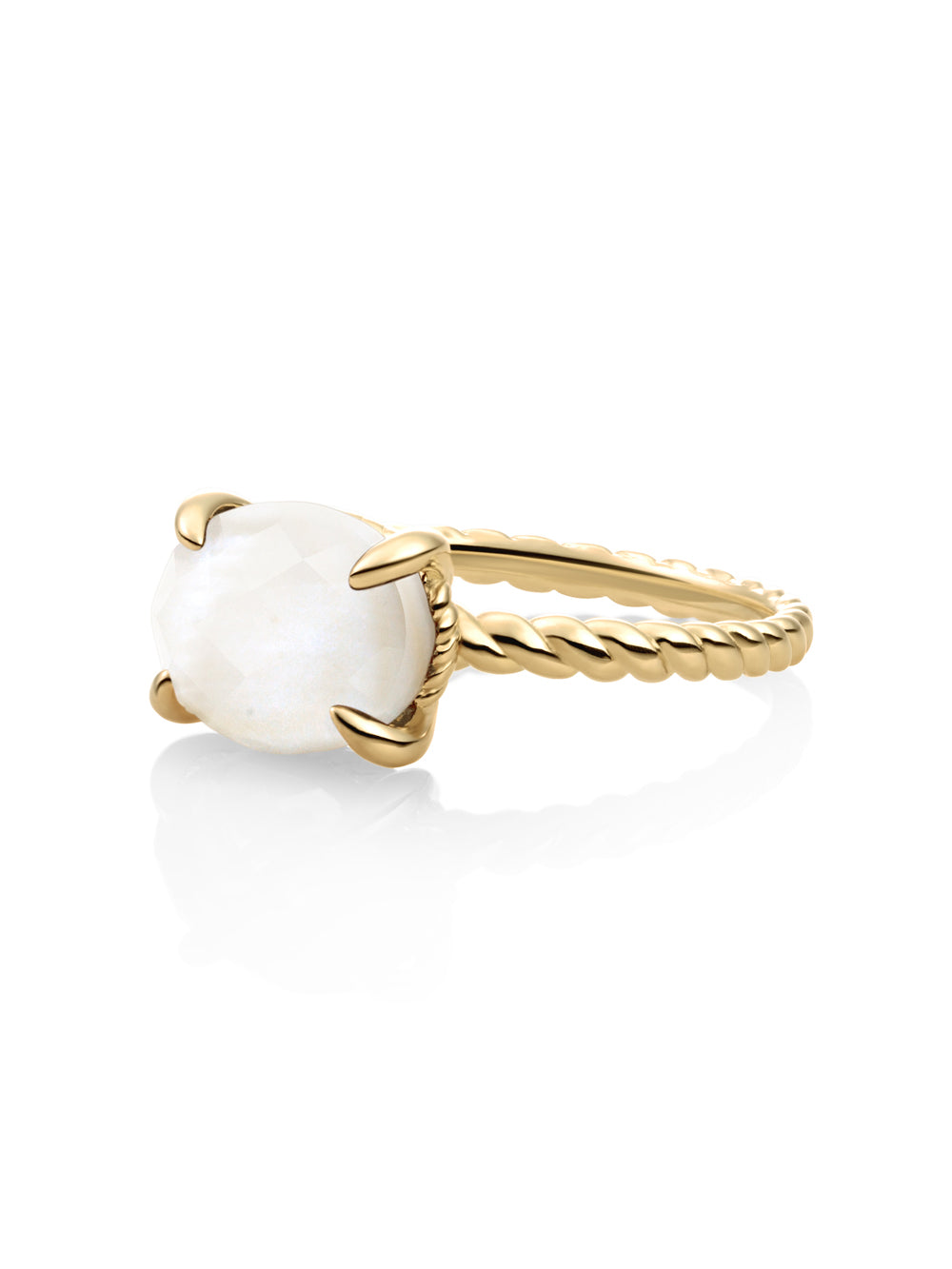 Twist Ring Mother of Pearl 9K Goud - 54